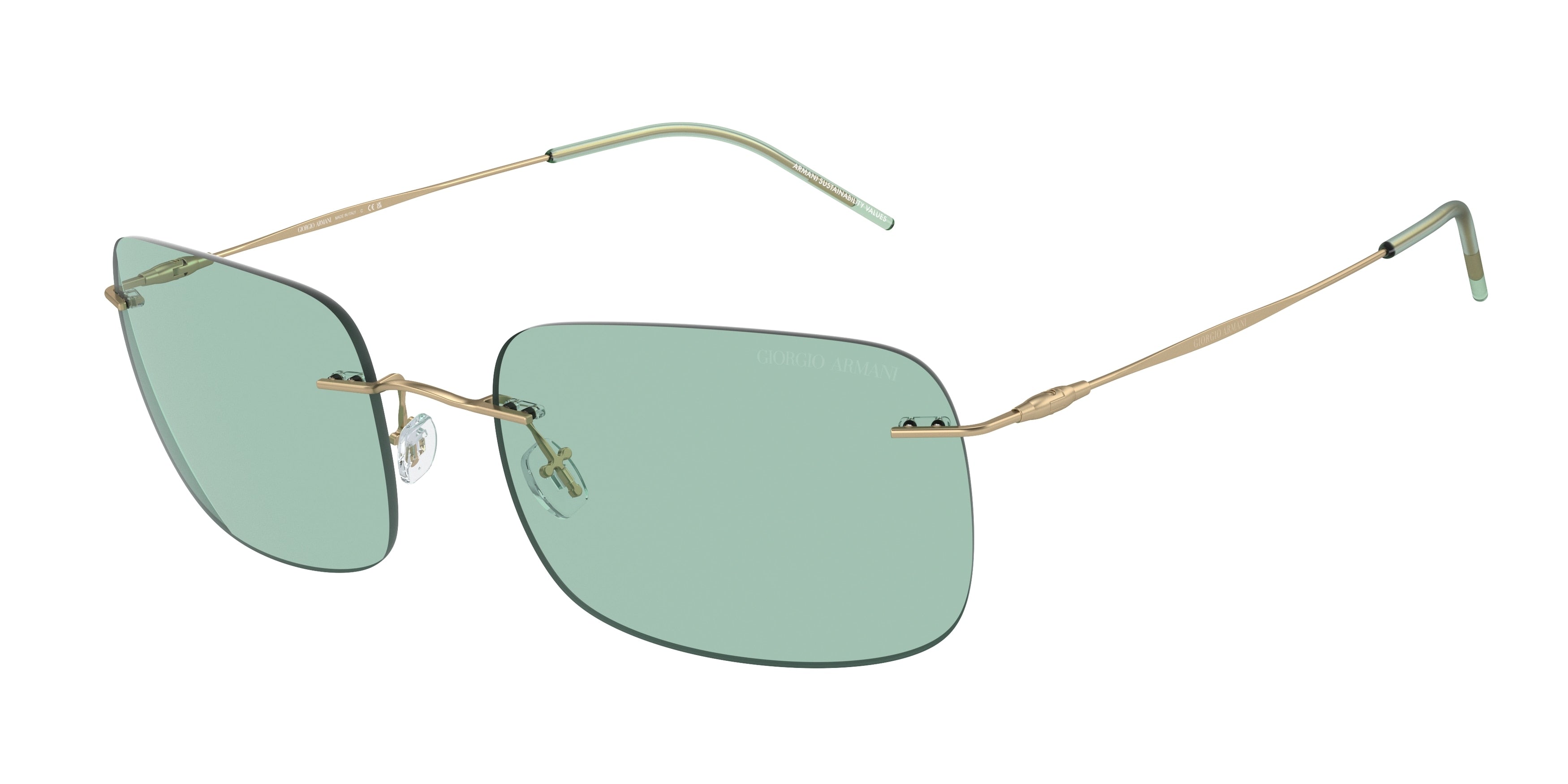 Giorgio Armani AR1512M Pillow Sunglasses  30022A-Matte Pale Gold 58-145-19 - Color Map Gold