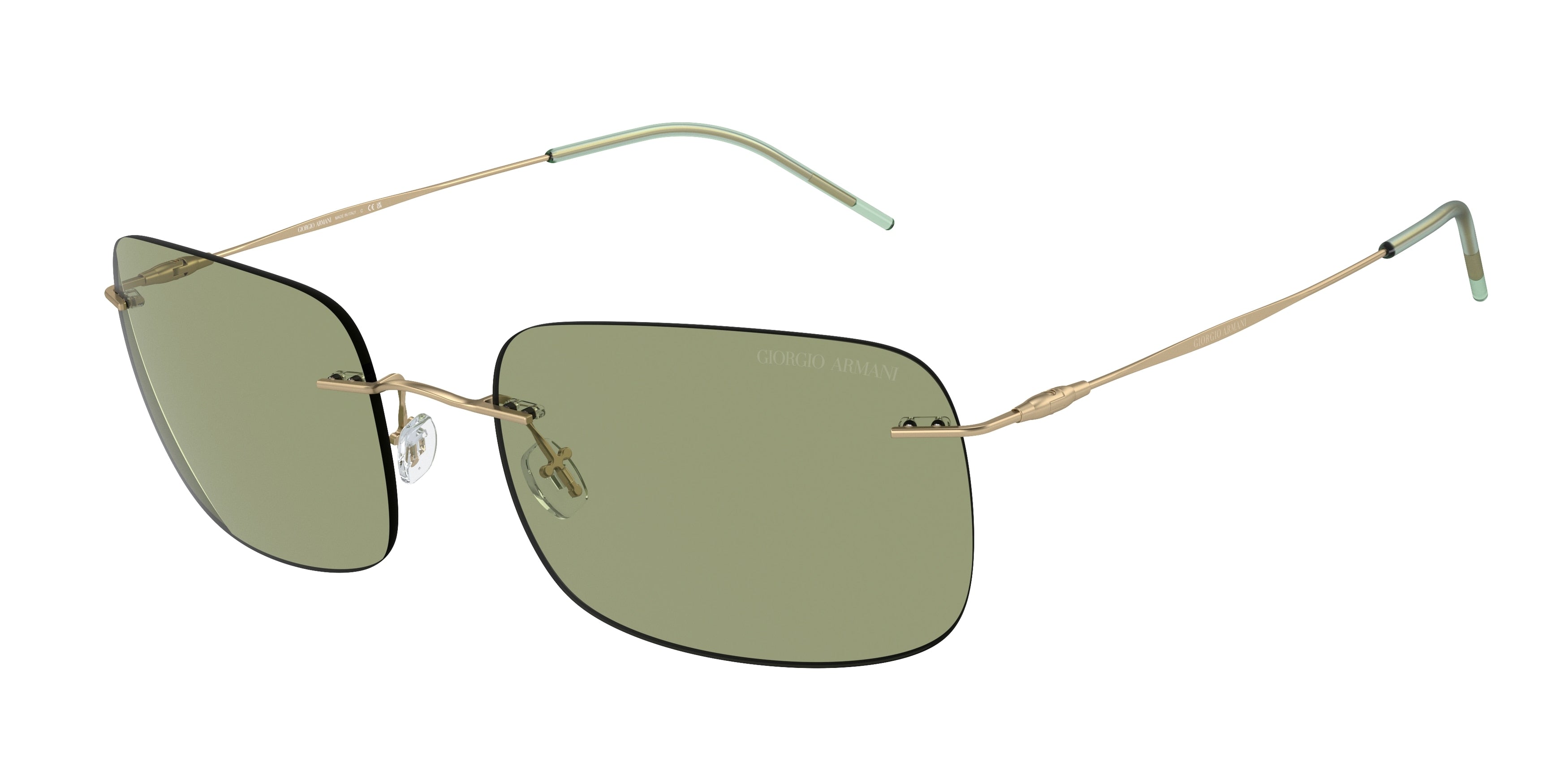 Giorgio Armani AR1512M Pillow Sunglasses  30022A-Matte Pale Gold 58-145-19 - Color Map Gold