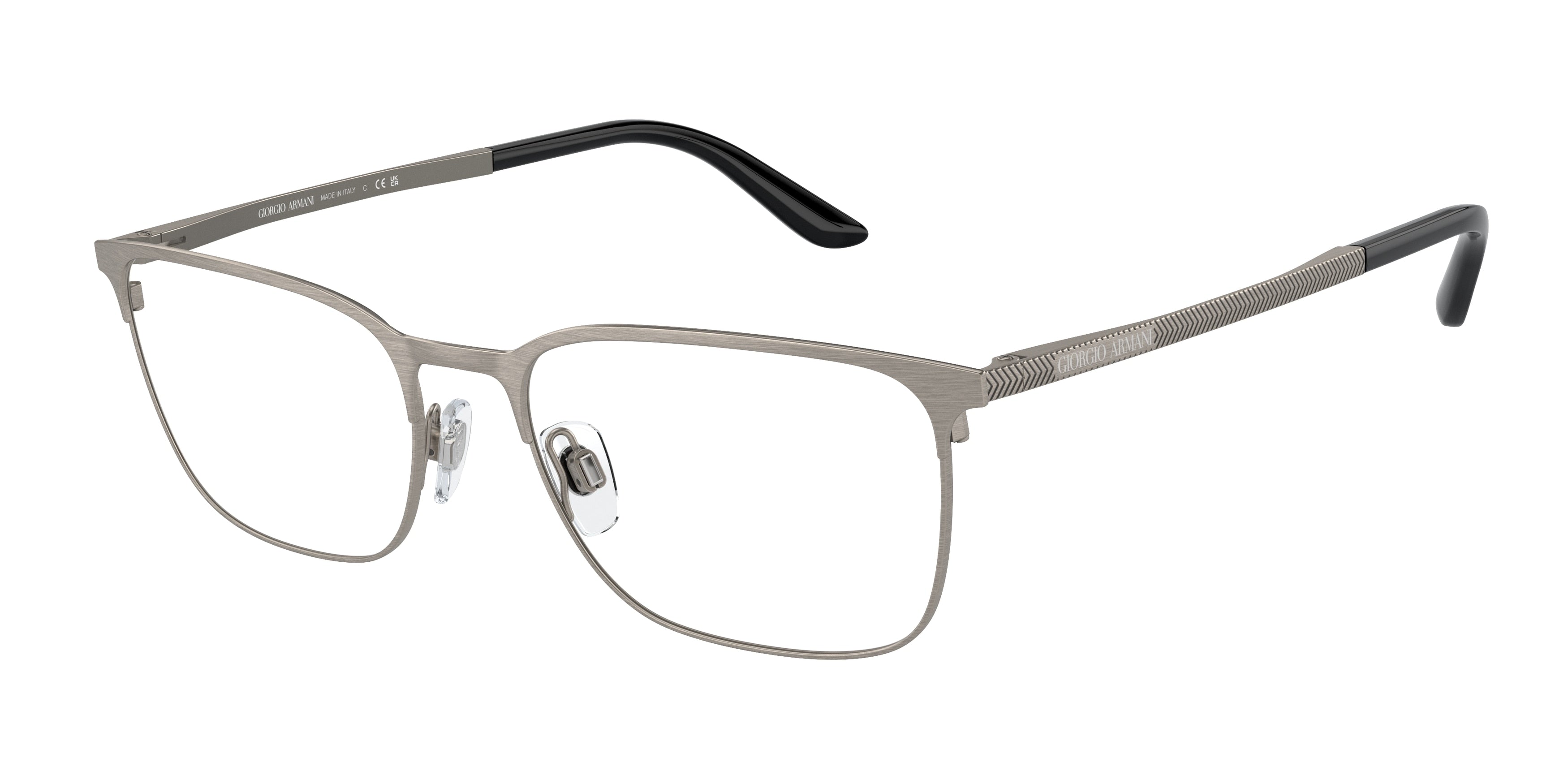 Giorgio Armani AR5054 Square Eyeglasses 3259-Brushed Gunmetal 53-145-18 - Color Map Grey