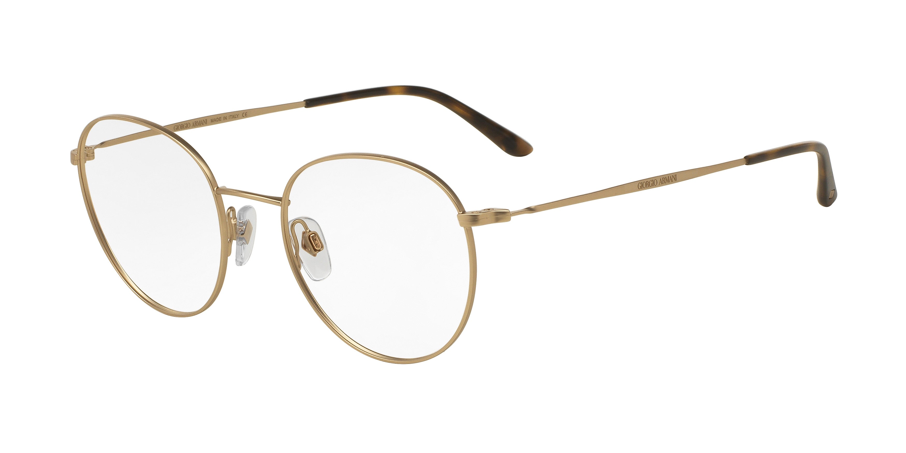 Giorgio Armani AR5057 Round Eyeglasses  3002-Matte Pale Gold 47-145-19 - Color Map Gold