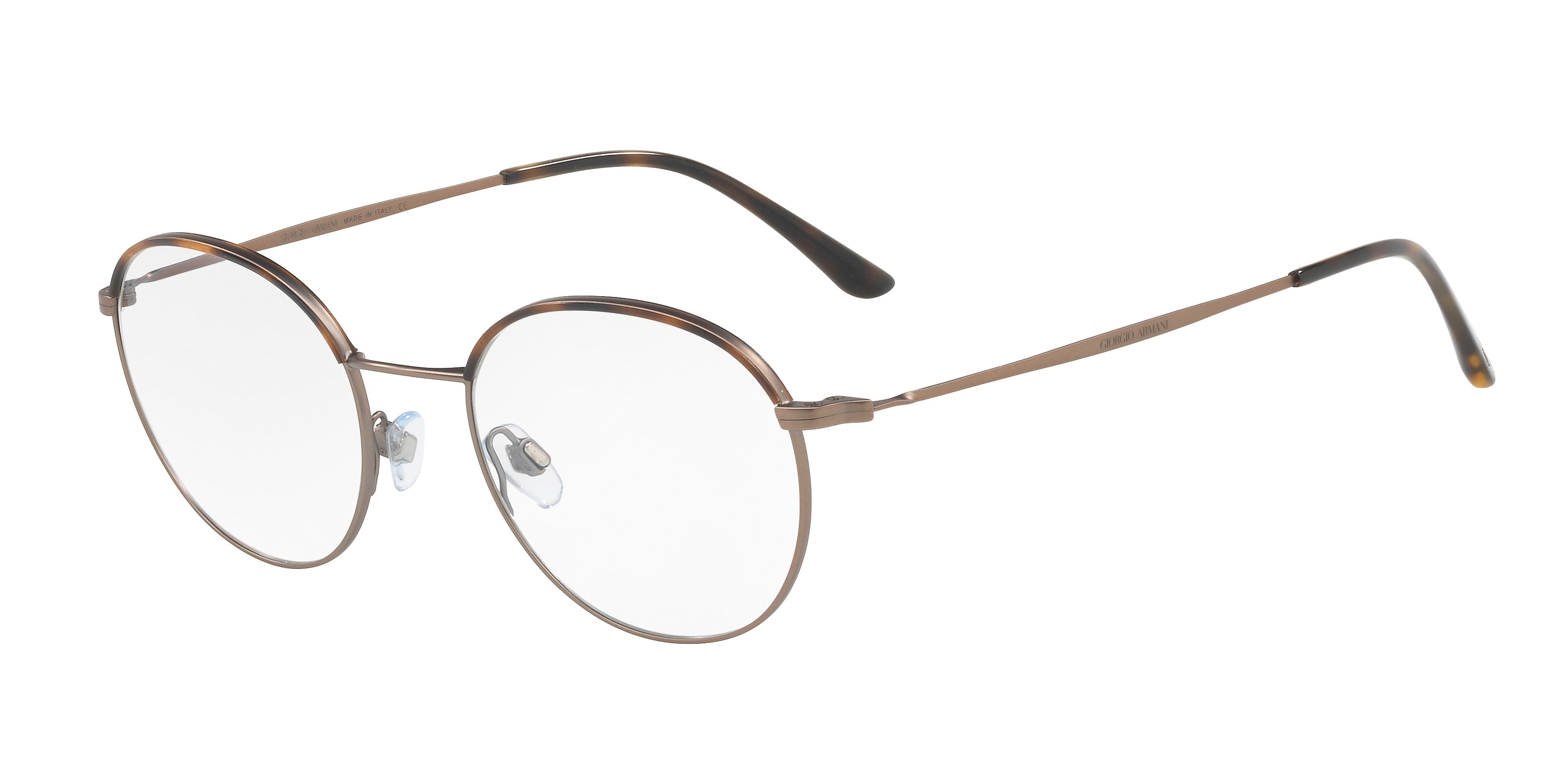Giorgio Armani AR5070J Round Eyeglasses  3006-Brown Havana/Matte Bronze 49-145-19 - Color Map Brown