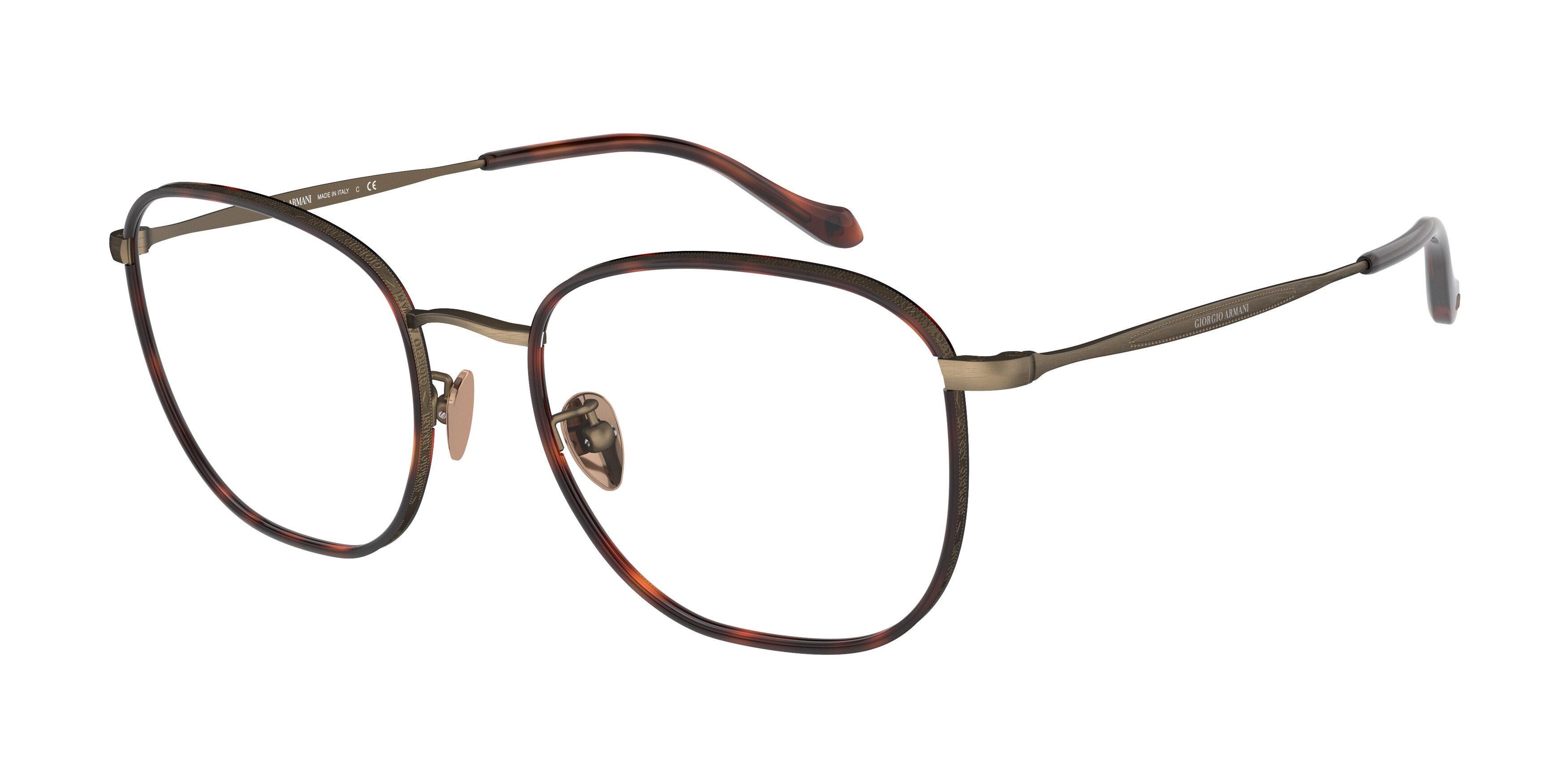 Giorgio Armani AR5105J Square Eyeglasses  3259-Brushed Bronze 52-145-20 - Color Map Brown
