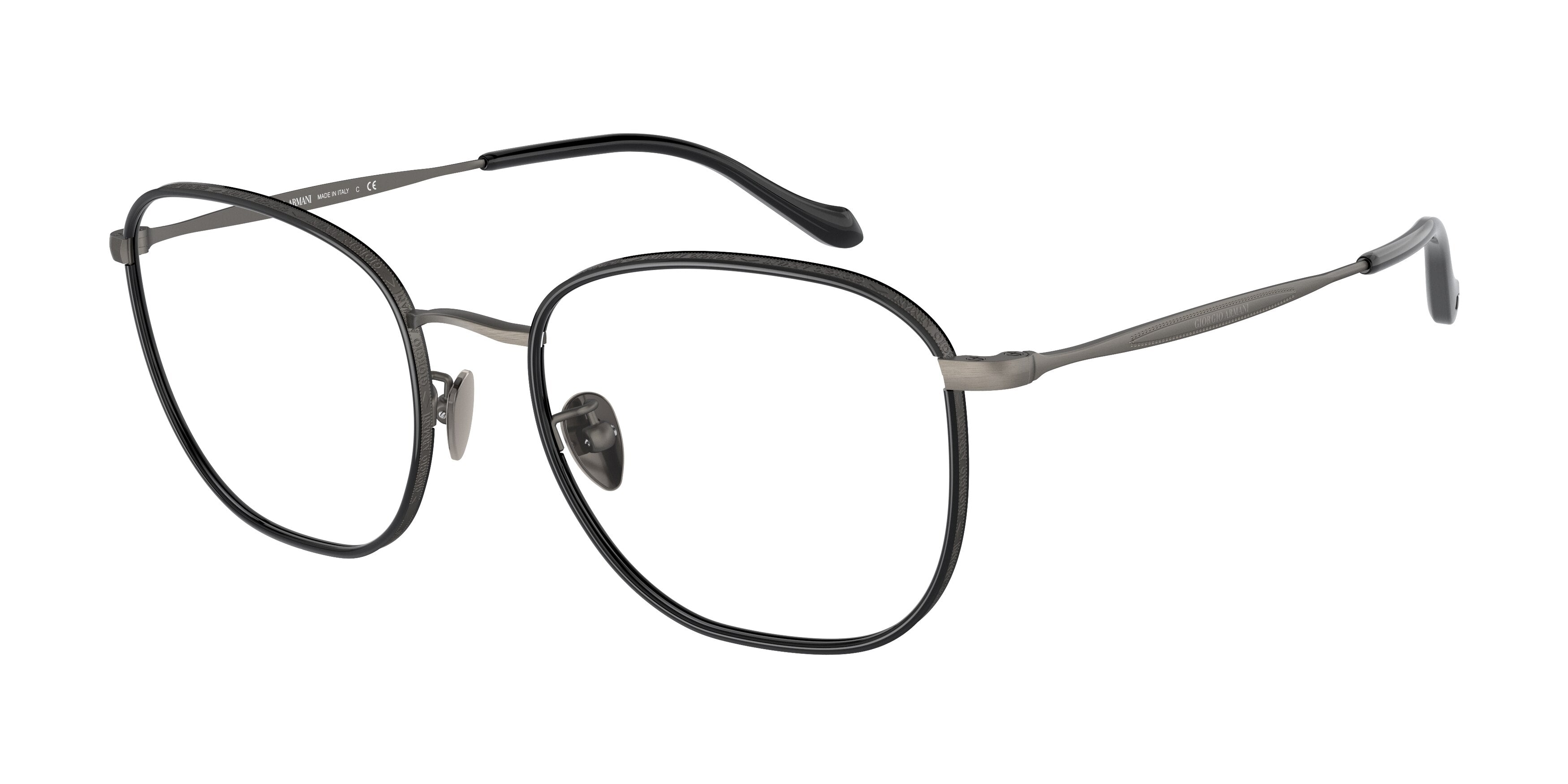 Giorgio Armani AR5105J Square Eyeglasses  3260-Matte Gunmetal 52-145-20 - Color Map Grey