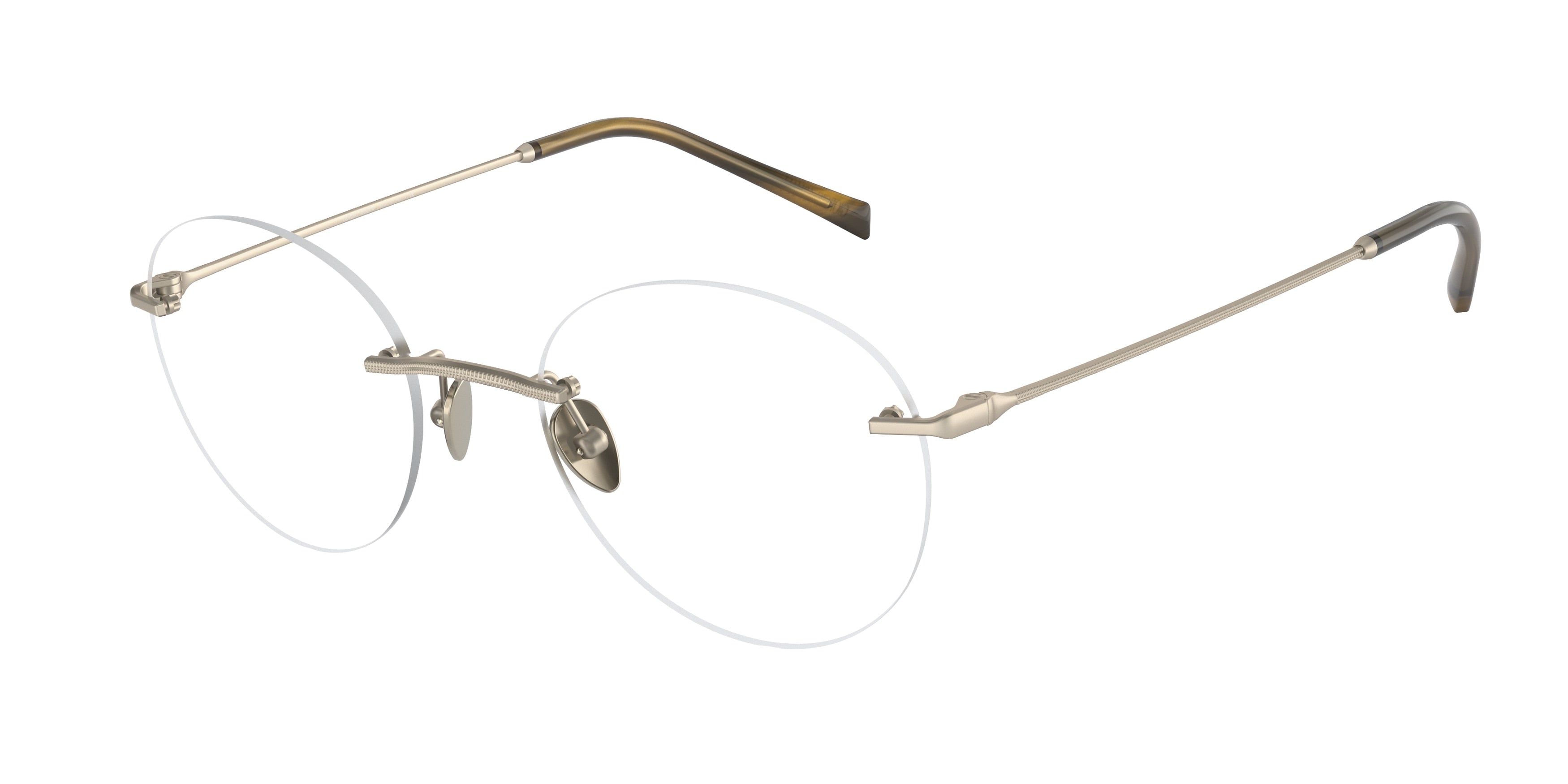 Giorgio Armani AR5115 Round Eyeglasses  3002-Matte Pale Gold 51-145-20 - Color Map Gold