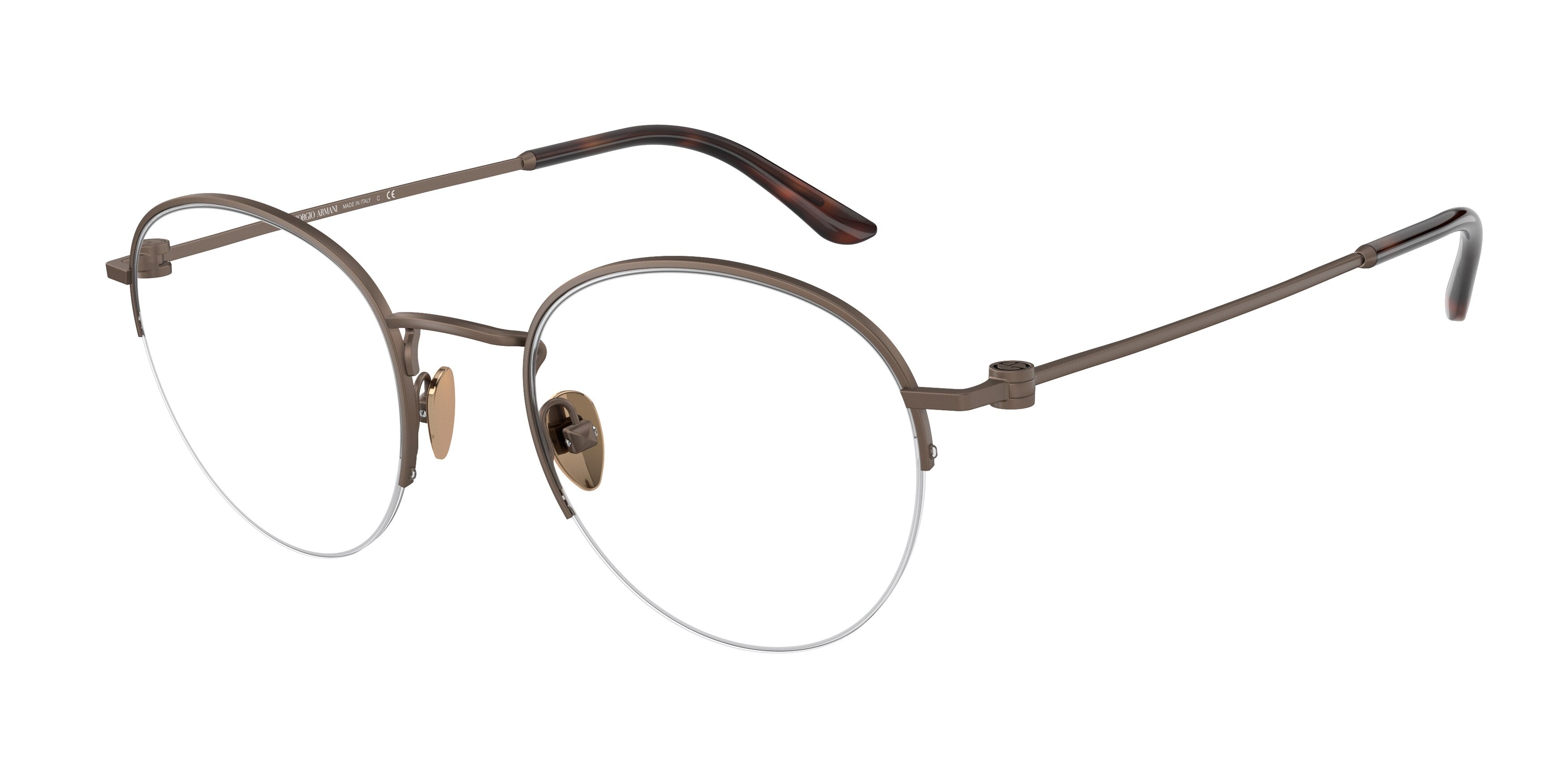 Giorgio Armani AR5123 Round Eyeglasses  3004-Matte Bronze 51-145-21 - Color Map Copper