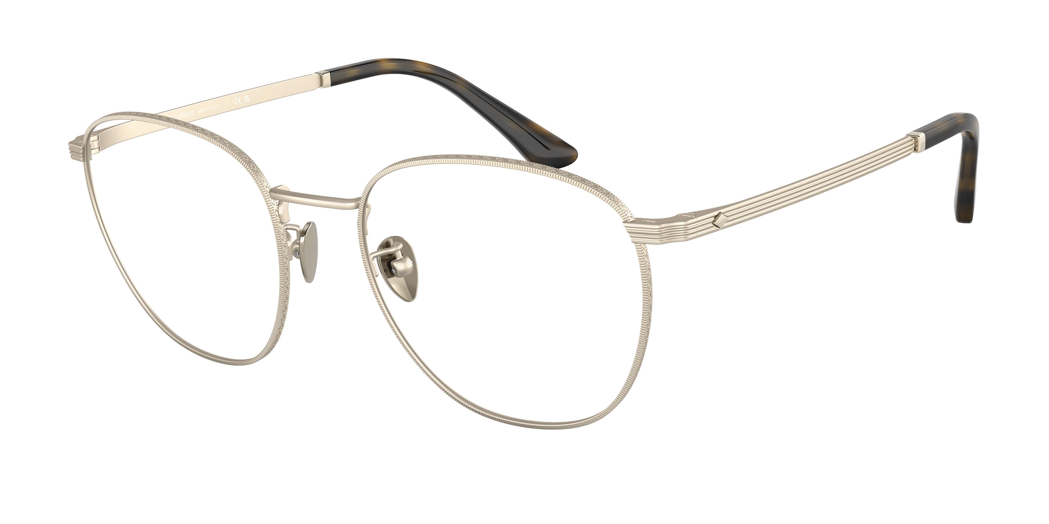 Giorgio Armani AR5128 Square Eyeglasses  3002-Matte Pale Gold 55-145-20 - Color Map Gold