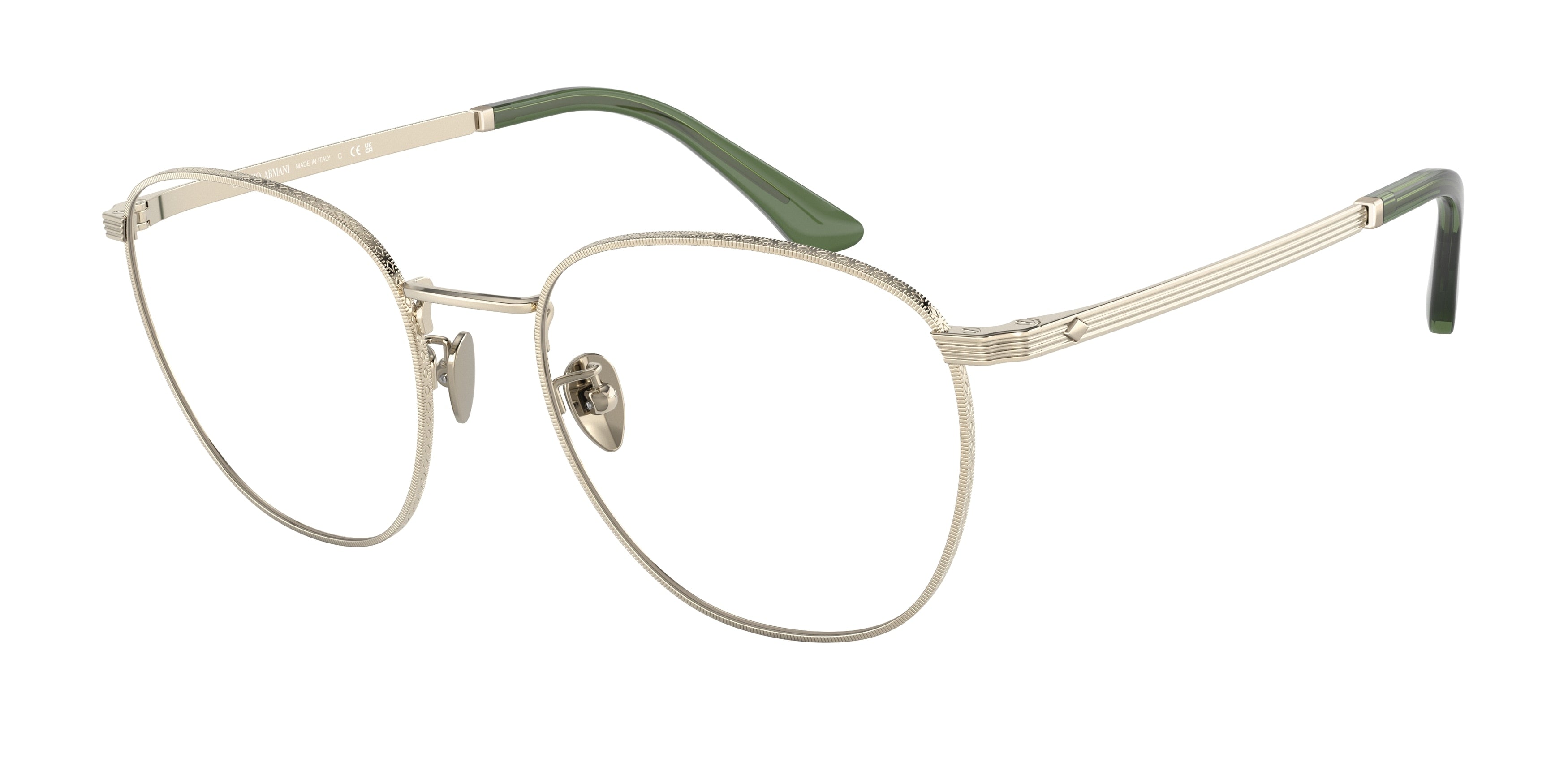 Giorgio Armani AR5128 Square Eyeglasses  3013-Pale Gold 55-145-20 - Color Map Gold