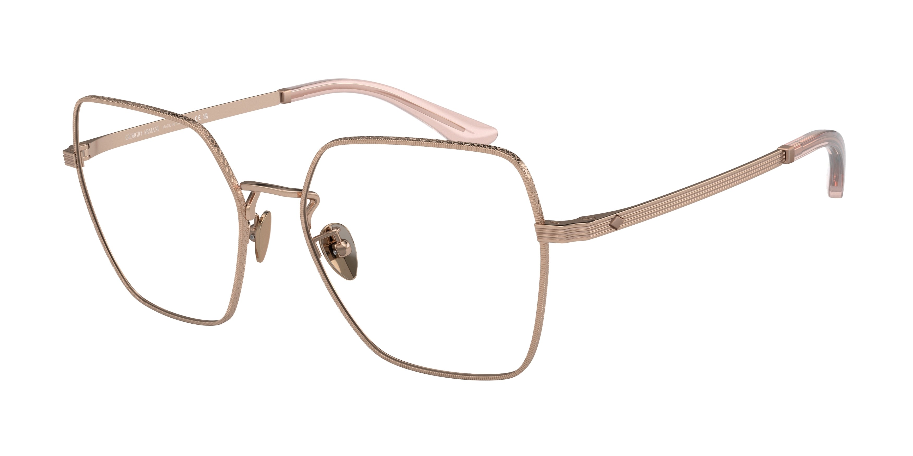Giorgio Armani AR5129 Square Eyeglasses 3011-Rose Gold 54-140-17 - Color Map Gold