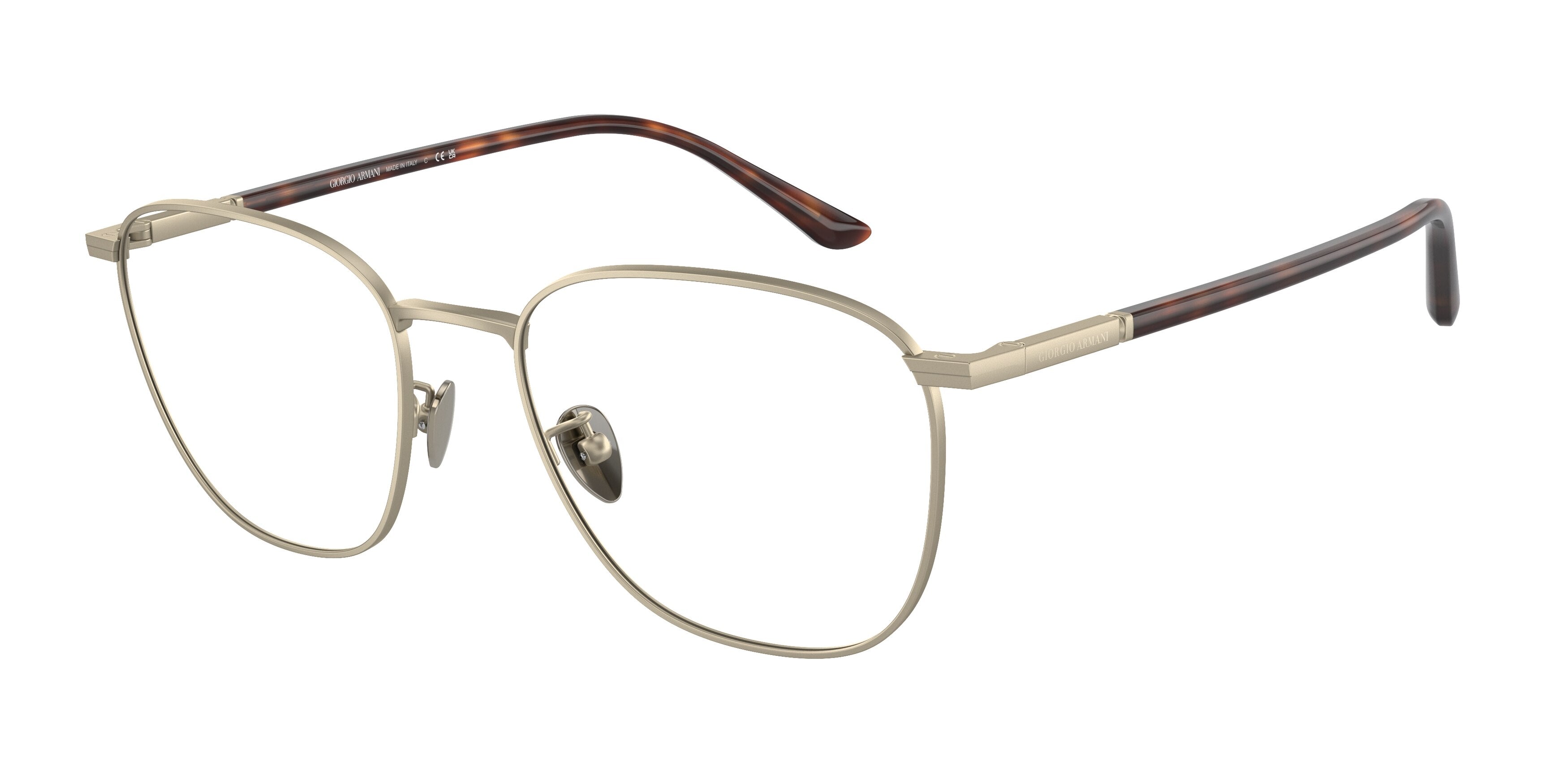 Giorgio Armani AR5132 Square Eyeglasses  3002-Matte Pale Gold 54-145-19 - Color Map Gold