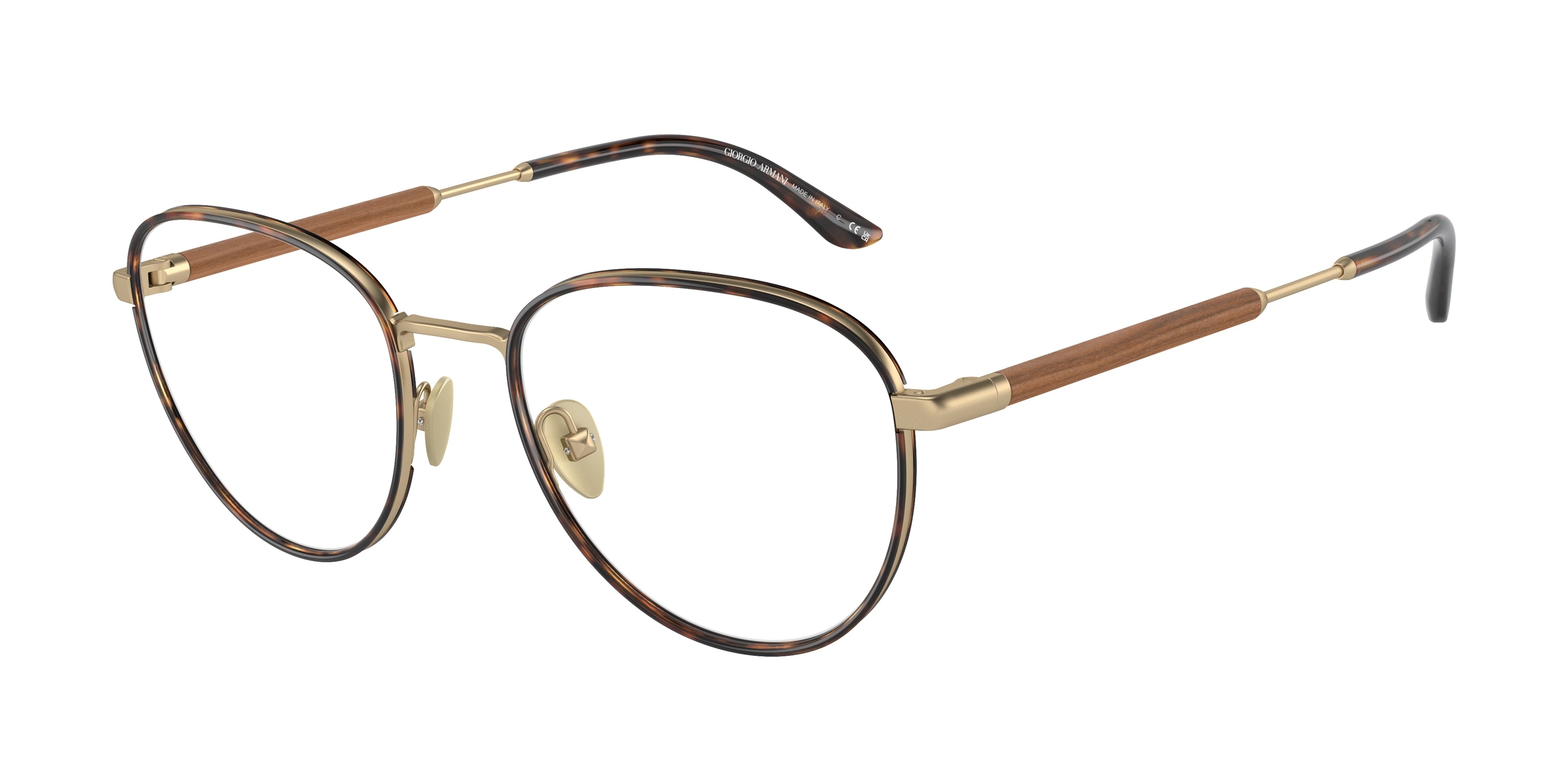 Giorgio Armani AR5137J Phantos Eyeglasses 3002-Matte Pale Gold 52-145-19 - Color Map Gold