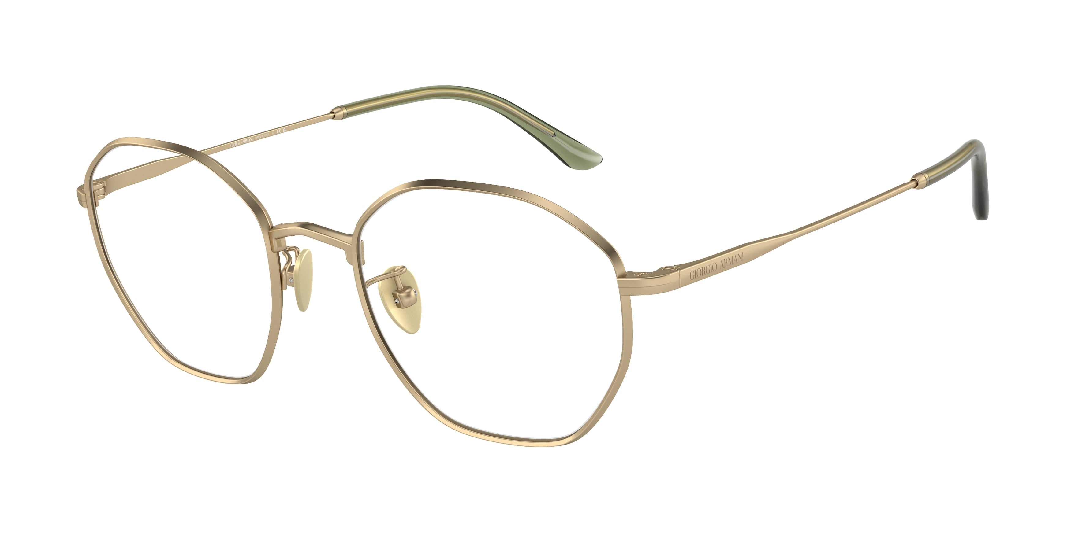 Giorgio Armani AR5139 Square Eyeglasses  3002-Matte Pale Gold 53-145-20 - Color Map Gold