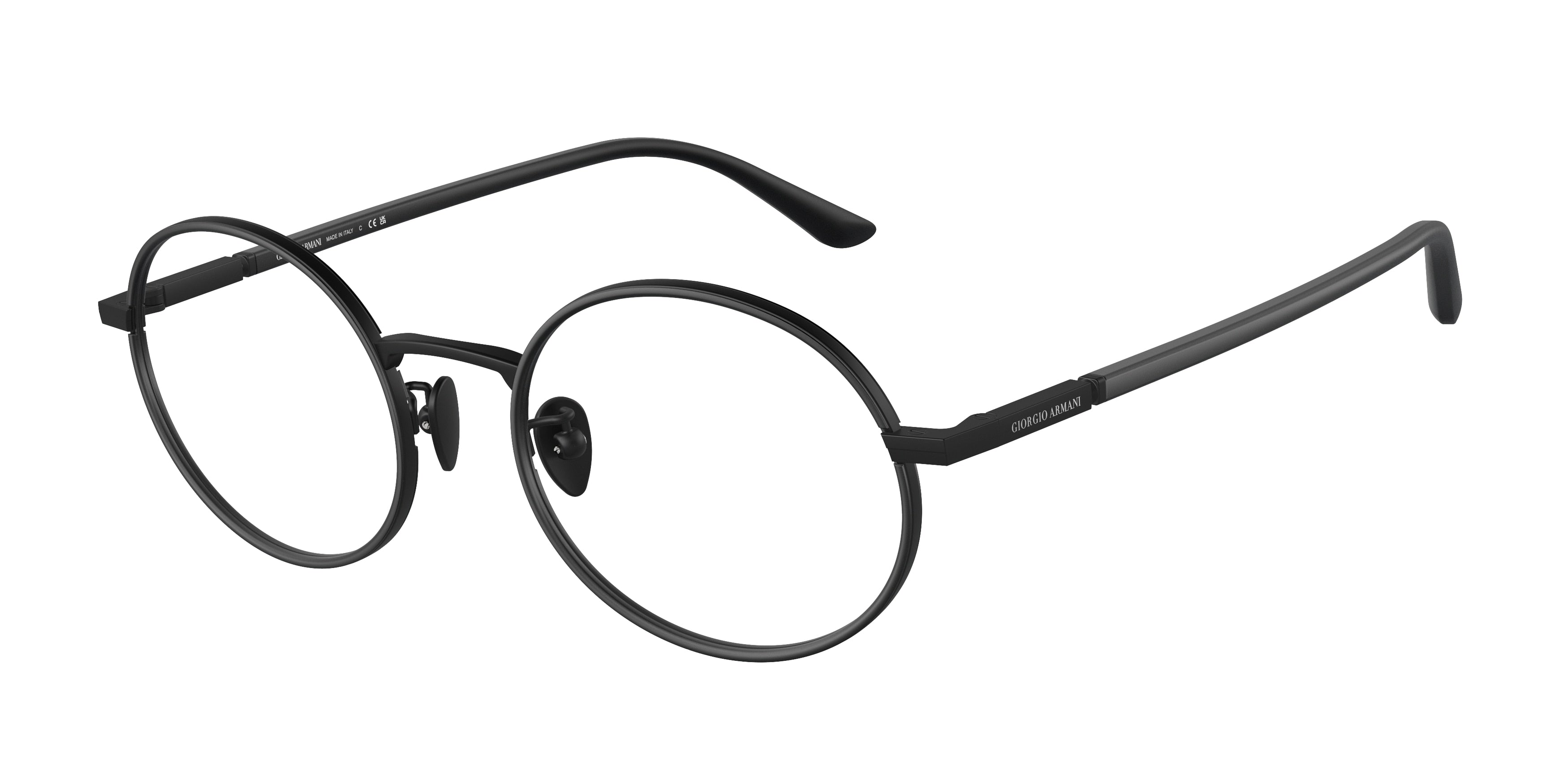 Giorgio Armani AR5145J Oval Eyeglasses  3001-Matte Black 50-145-20 - Color Map Black