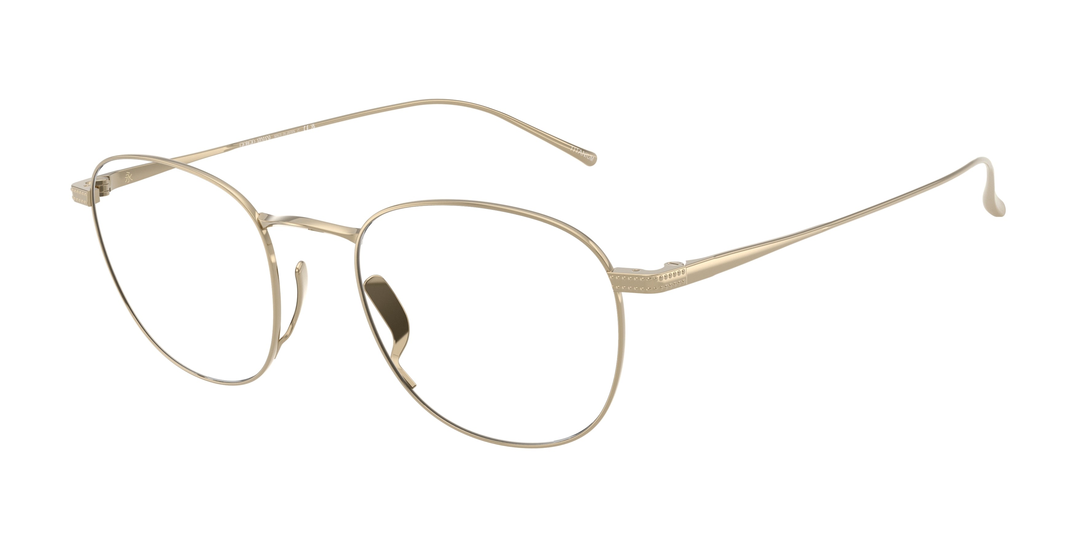 Giorgio Armani AR5148T Phantos Eyeglasses 3384-Pale Gold 50-145-20 - Color Map Gold