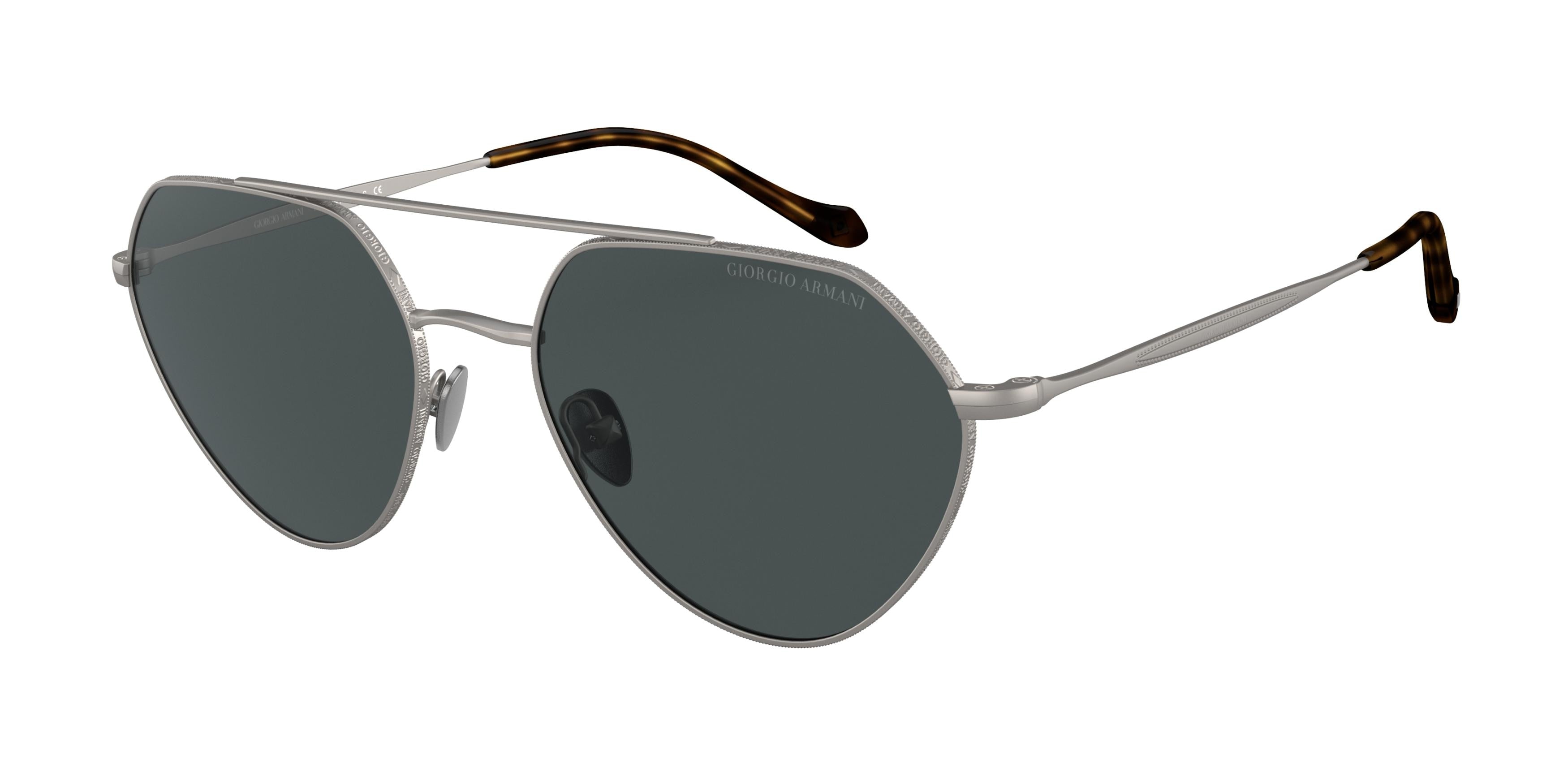 Giorgio Armani AR6111 Square Sunglasses 300387-Matte Gunmetal 56-145-19 - Color Map Grey