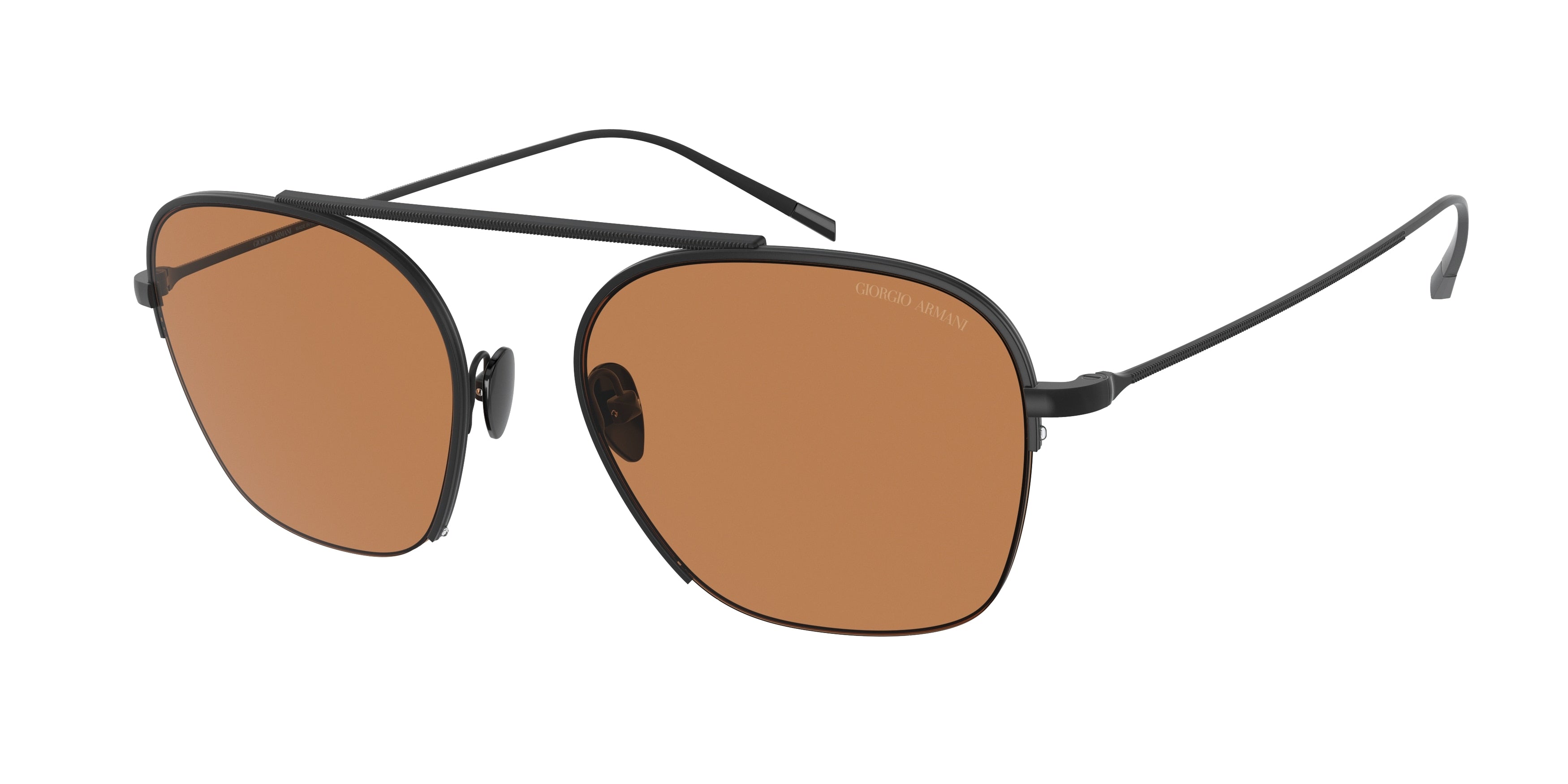 Giorgio Armani AR6124 Square Sunglasses 300173-Matte Black 55-145-19 - Color Map Black