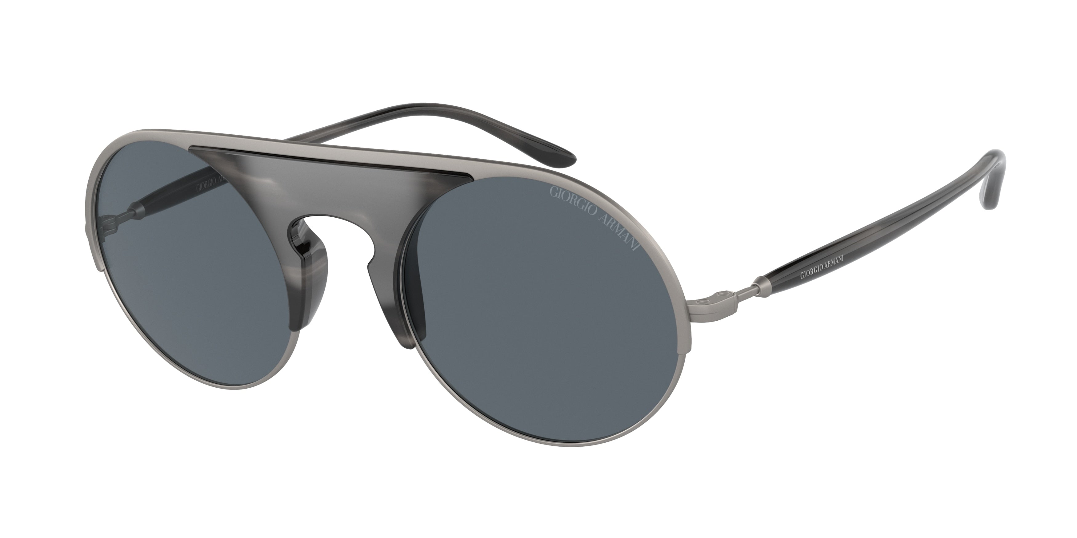 Giorgio Armani AR6128 Round Sunglasses  3003R5-Matte Gunmetal 51-145-24 - Color Map Grey