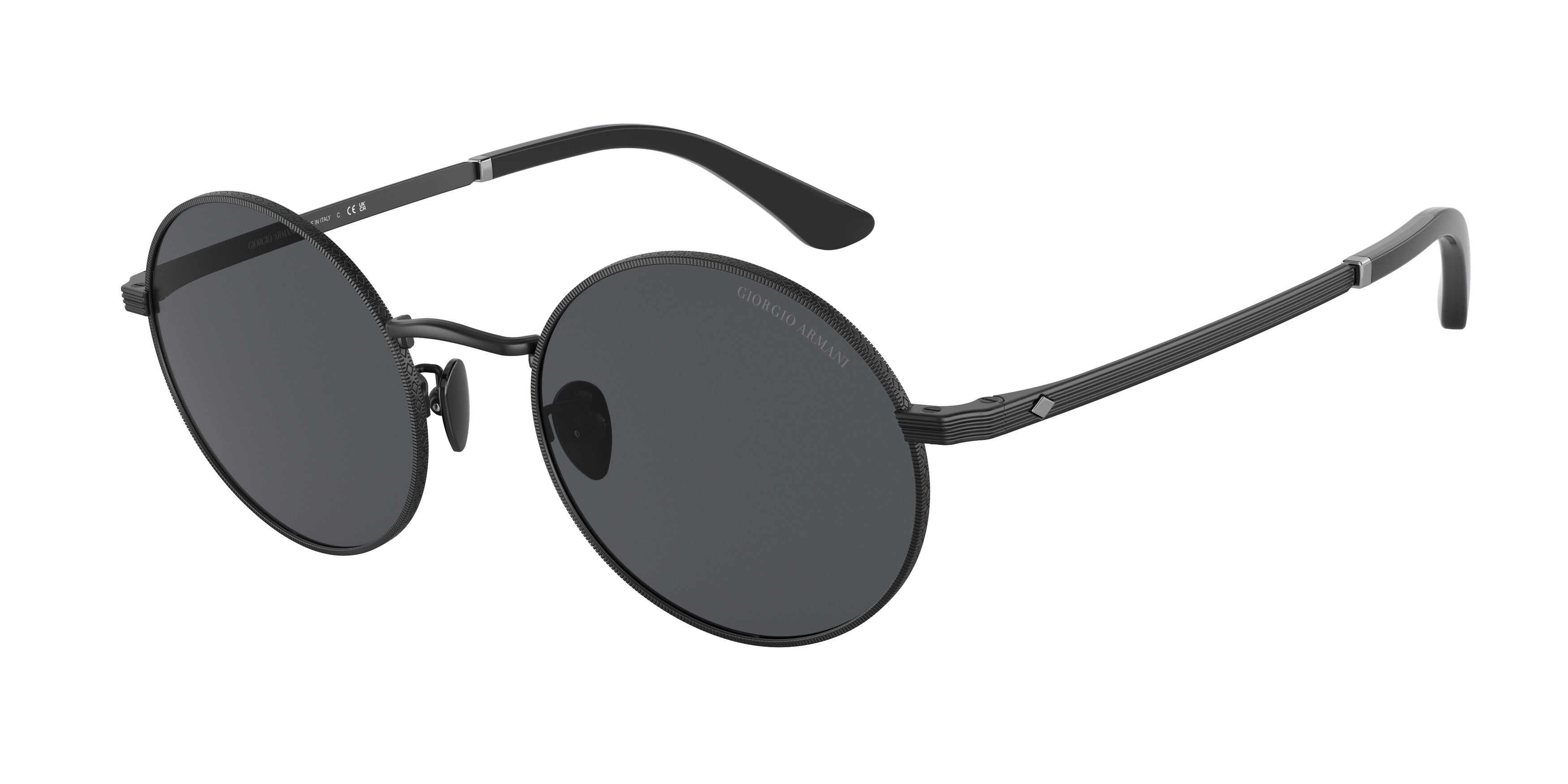 Giorgio Armani AR6140 Round Sunglasses 300187-Matte Black 50-145-20 - Color Map Black