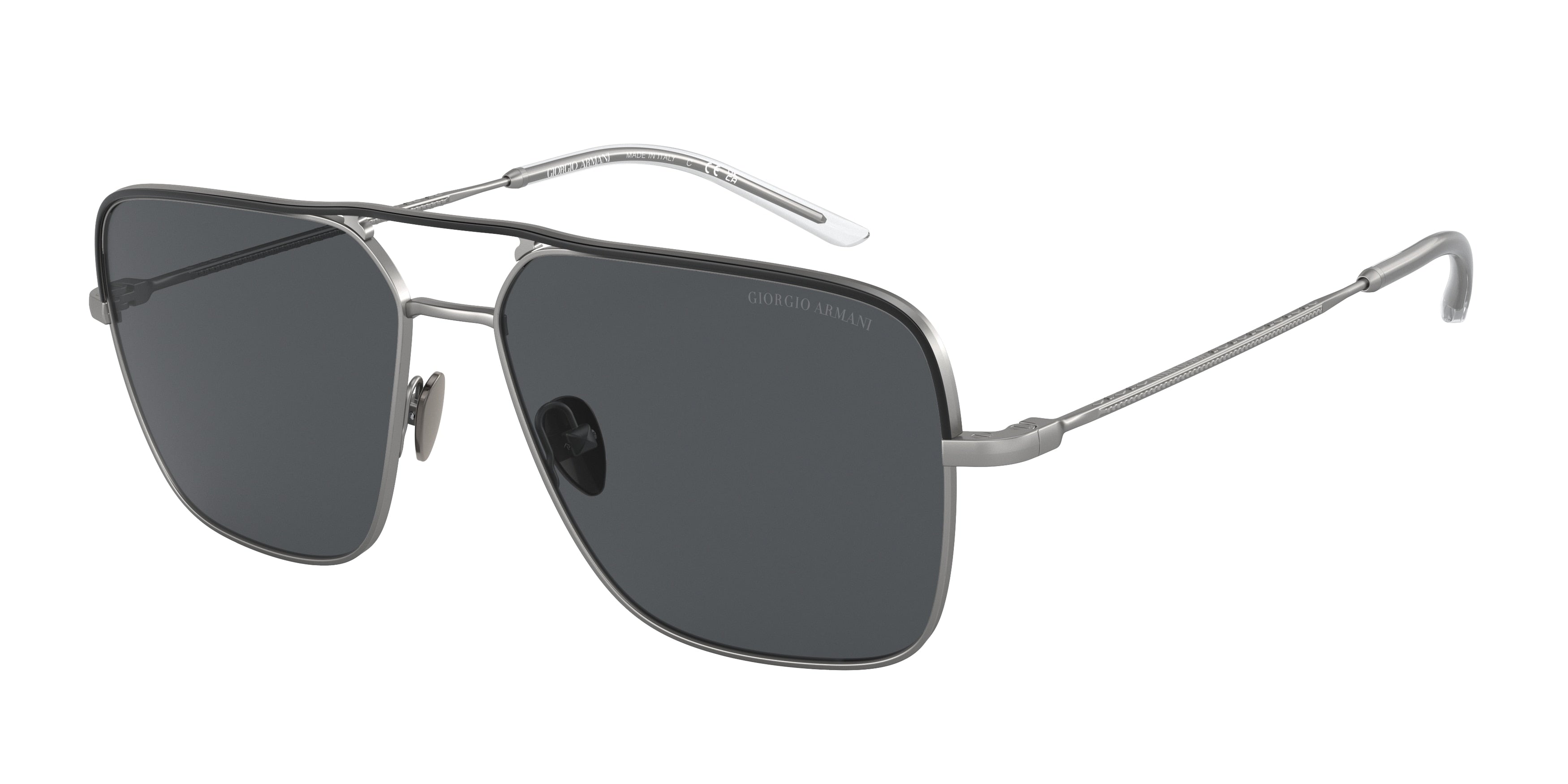 Giorgio Armani AR6142 Pillow Sunglasses 300387-Matte Gunmetal 57-145-15 - Color Map Grey