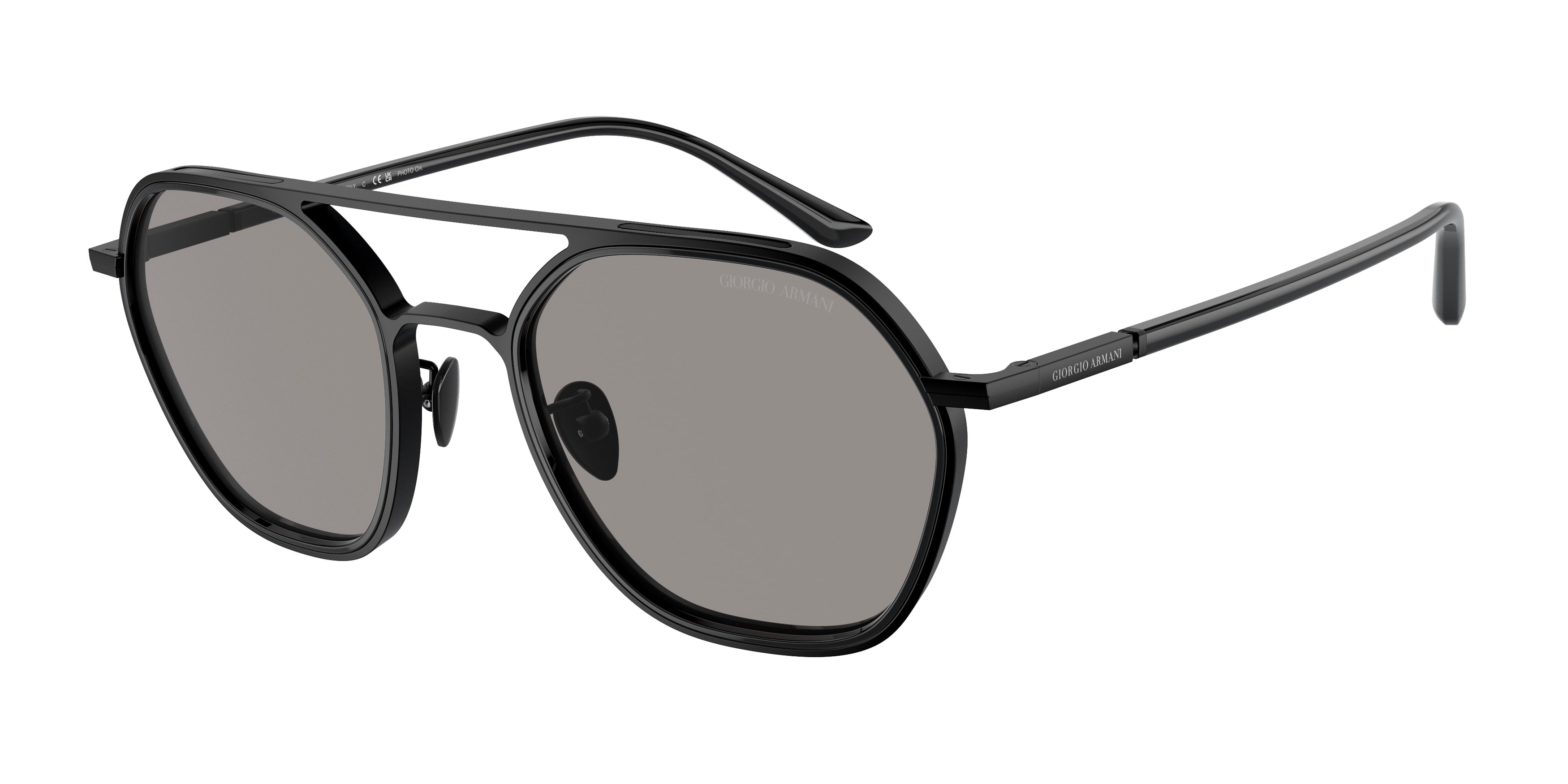 Giorgio Armani AR6145 Pillow Sunglasses 3001M3-Matte Black 53-145-21 - Color Map Black