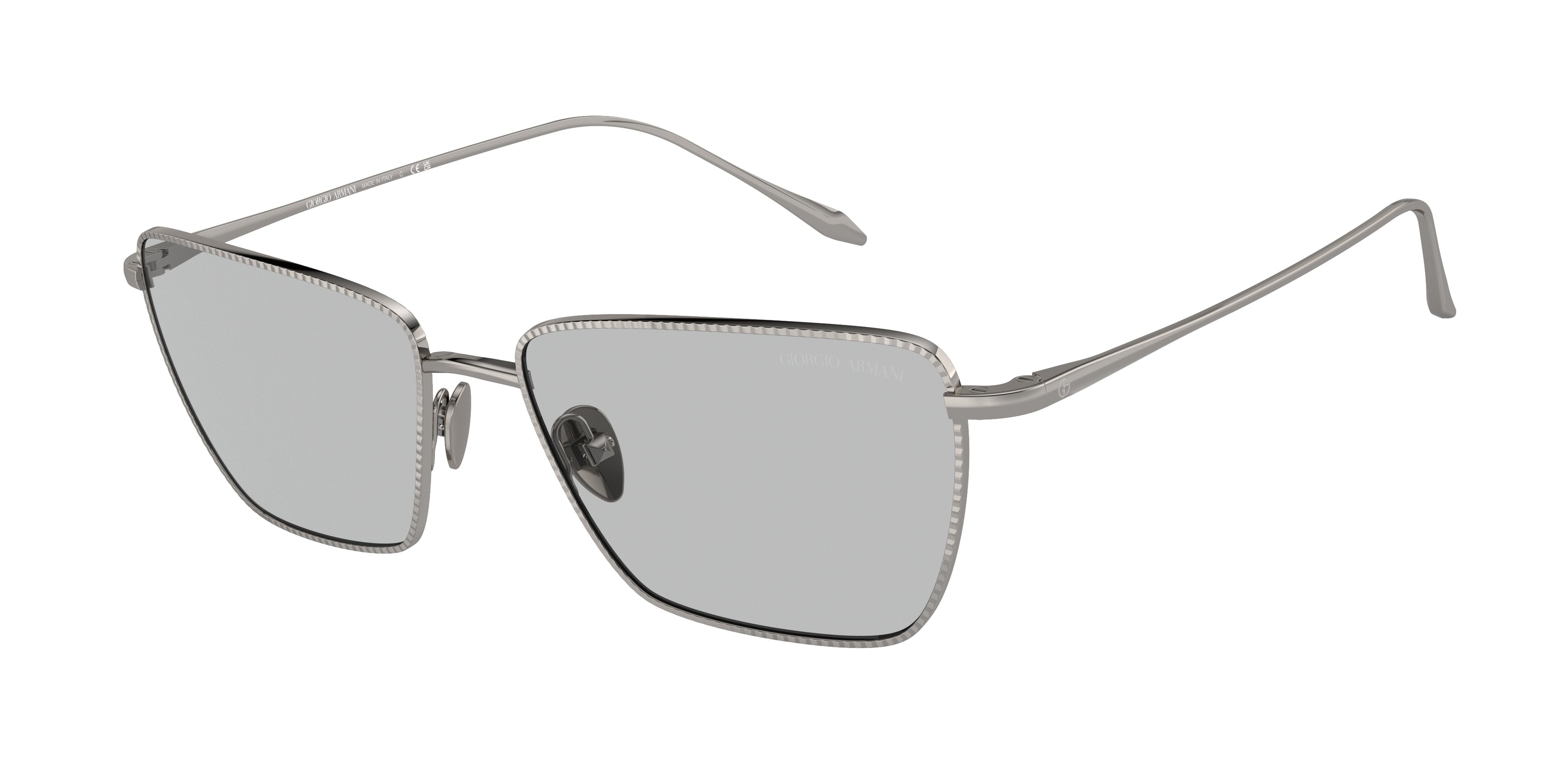 Giorgio Armani AR6153 Rectangle Sunglasses 301087-Gunmetal 56-140-16 - Color Map Grey