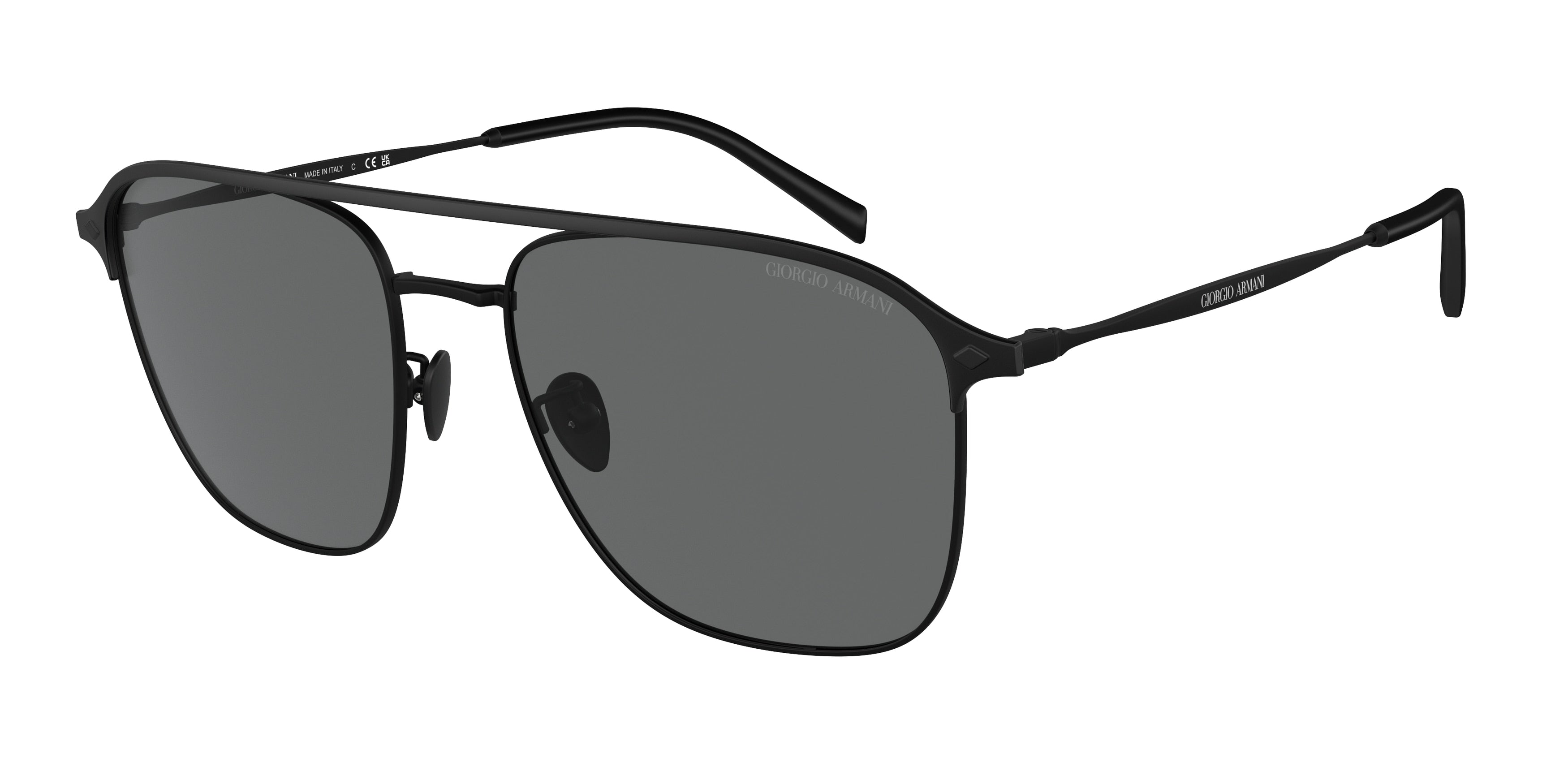 Giorgio Armani AR6154 Square Sunglasses 300187-Matte Black 57-145-18 - Color Map Black