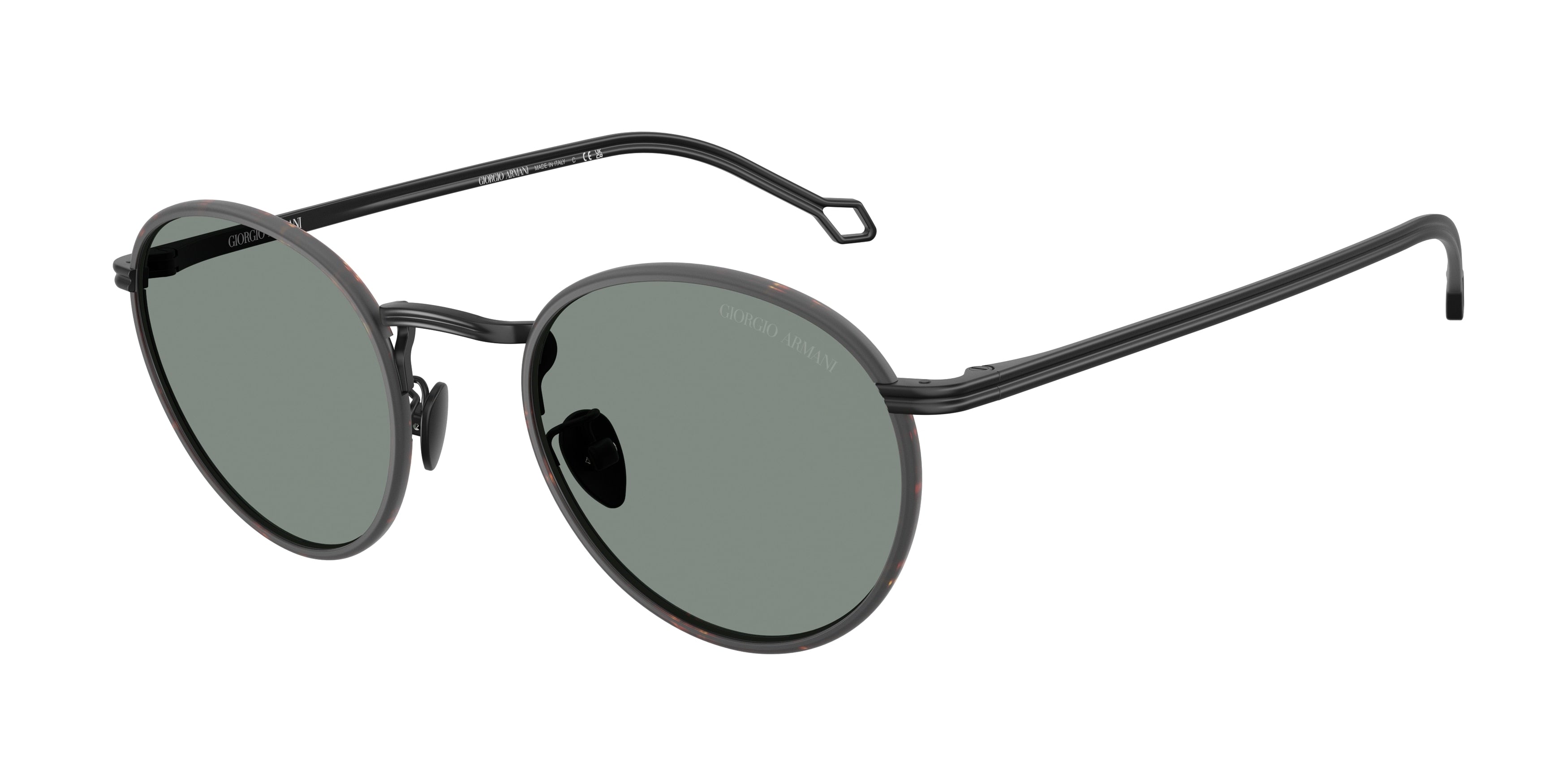 Giorgio Armani AR6163J Round Sunglasses  300111-Matte Black 49-145-22 - Color Map Black