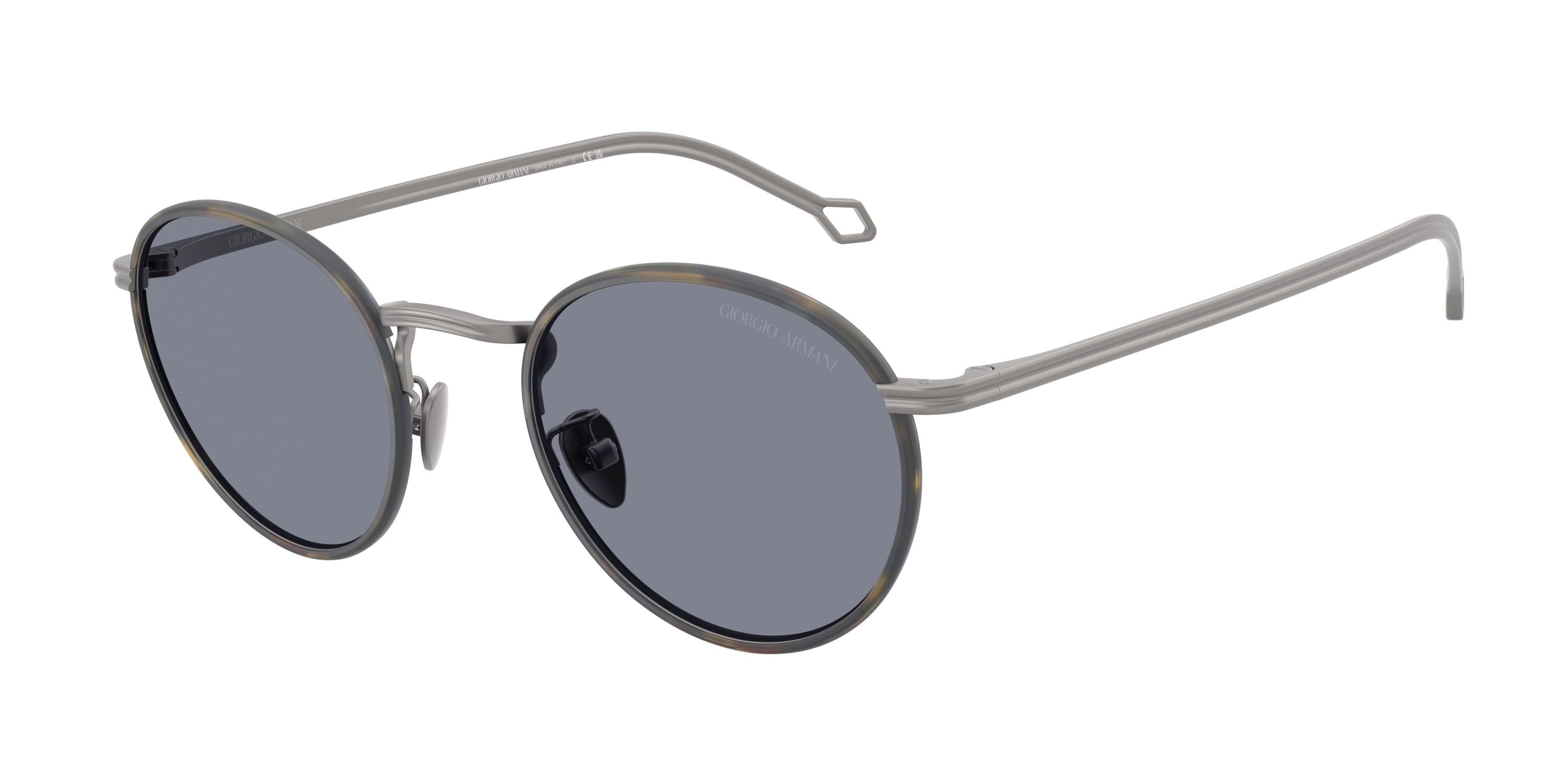 Giorgio Armani AR6163J Round Sunglasses  300319-Matte Gunmetal 49-145-22 - Color Map Grey