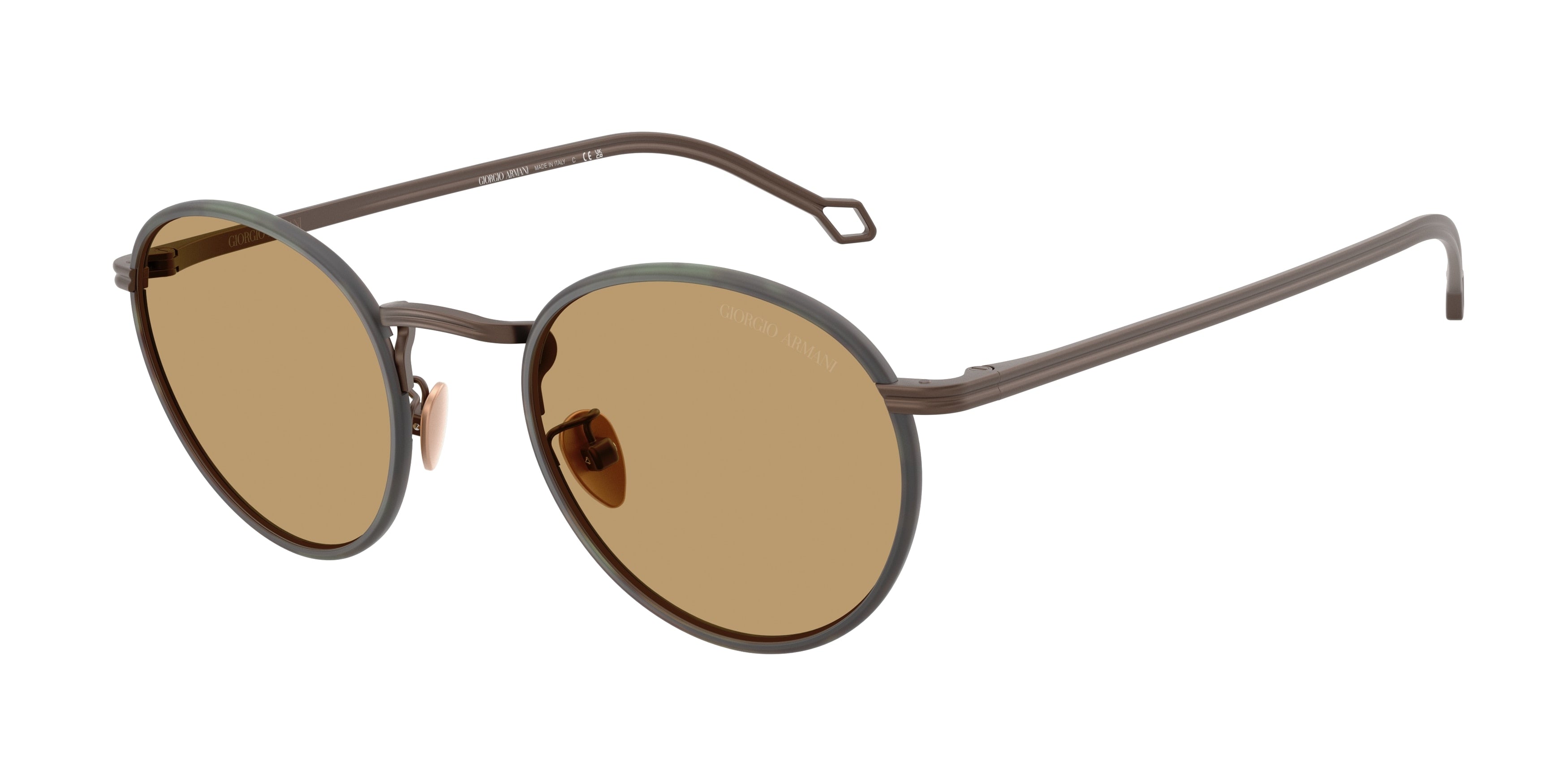 Giorgio Armani AR6163J Round Sunglasses  300673-Matte Bronze 49-145-22 - Color Map Copper