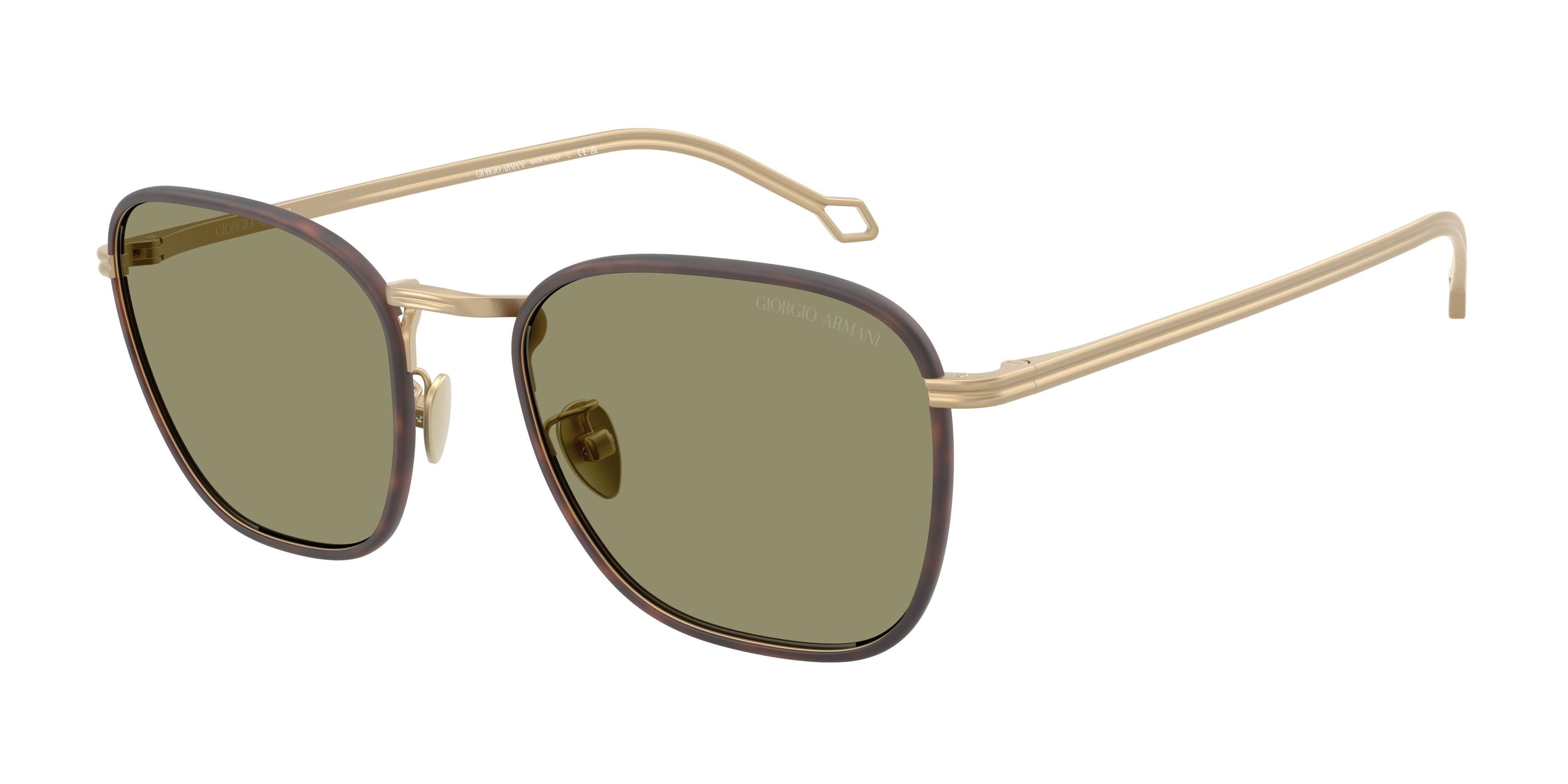 Giorgio Armani AR6164J Square Sunglasses  30022A-Matte Pale Gold 54-145-20 - Color Map Gold