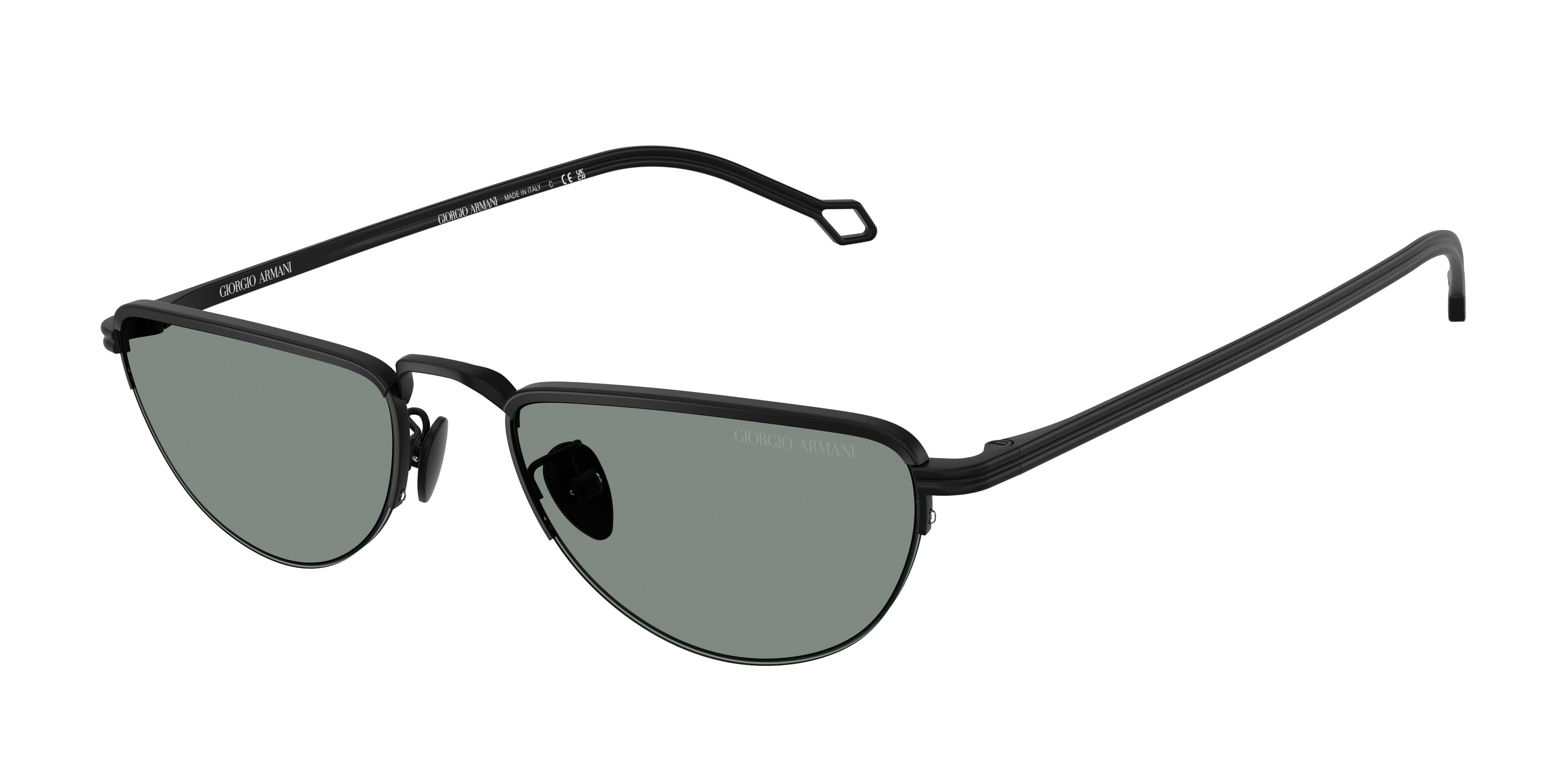 Giorgio Armani AR6166J Butterfly Sunglasses 300111-Matte Black 53-145-19 - Color Map Black