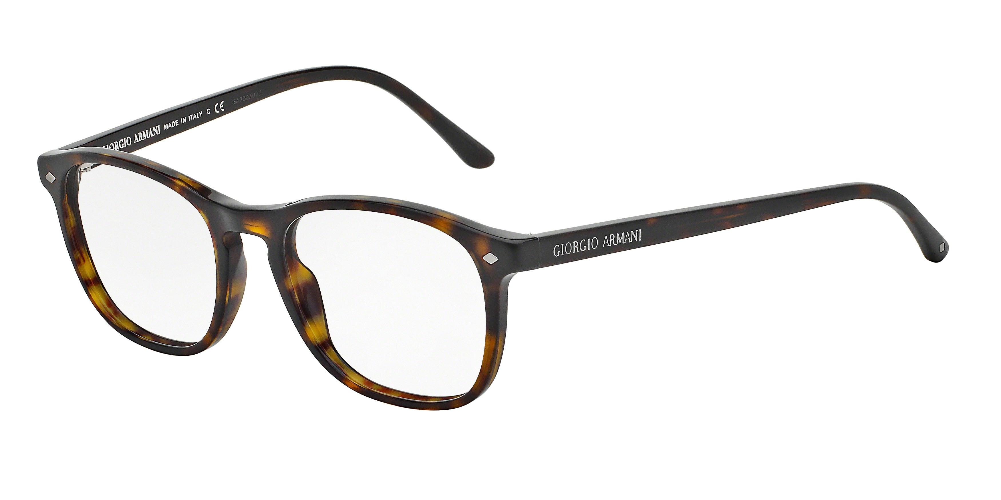 Giorgio Armani AR7003 Square Eyeglasses  5002-Matte Dark Havana 52-145-18 - Color Map Tortoise