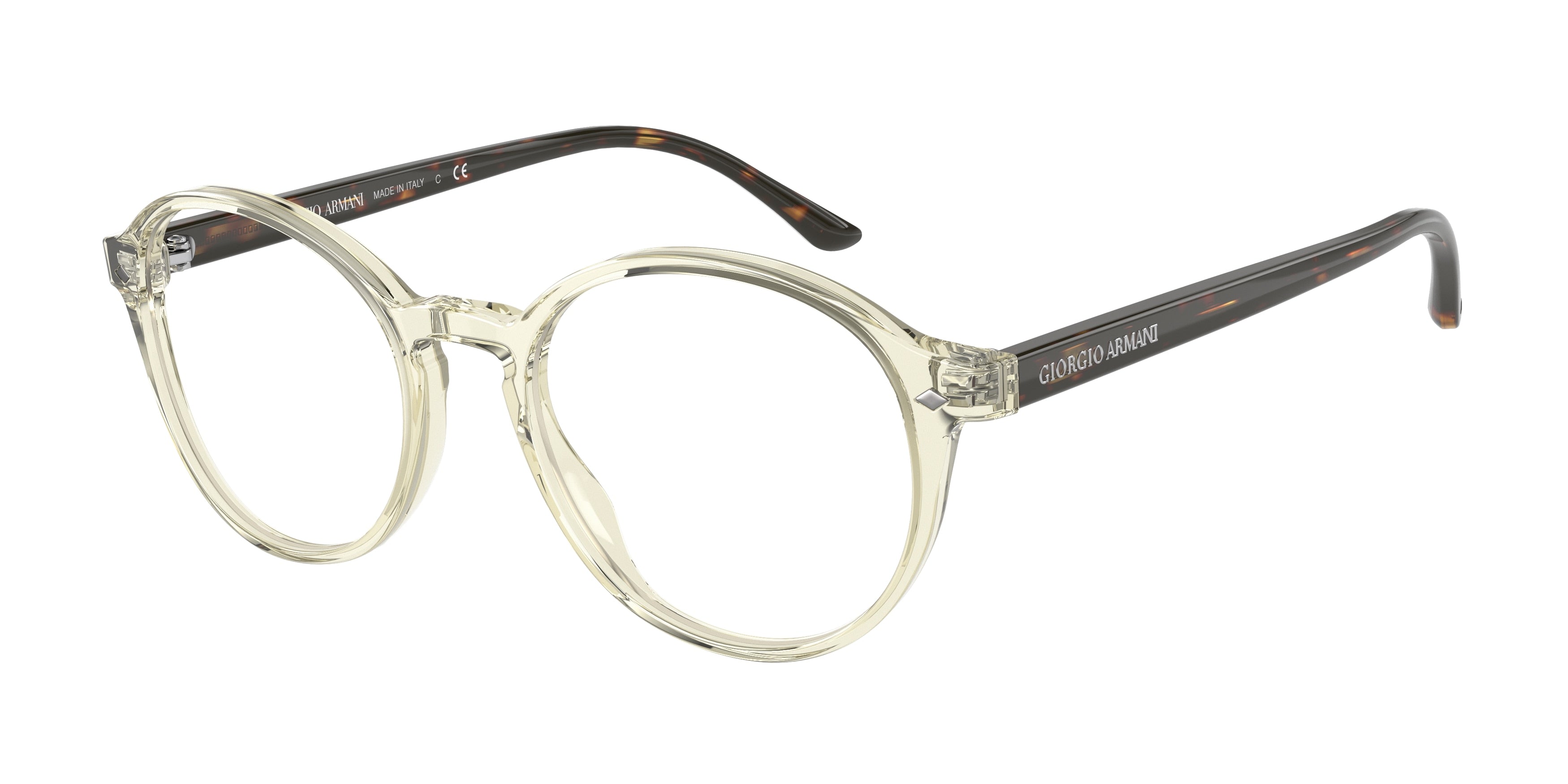 Giorgio Armani AR7004 Phantos Eyeglasses  5896-Crystal 49-145-19 - Color Map White