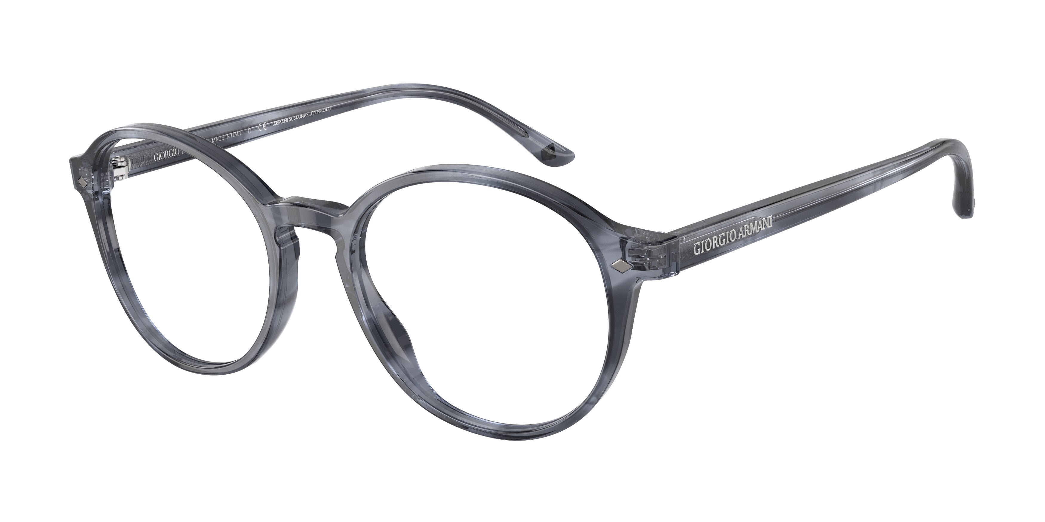 Giorgio Armani AR7004 Phantos Eyeglasses  5986-Striped Blue 49-145-19 - Color Map Blue