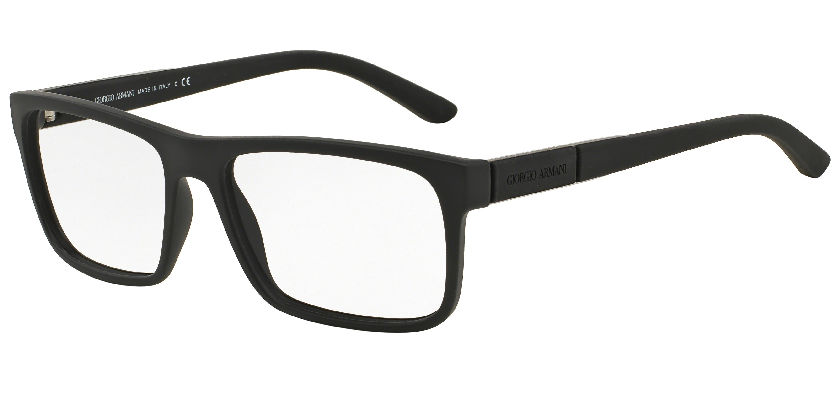 Giorgio Armani AR7042 Rectangle Eyeglasses 5063-Black Rubber 56-140-16 - Color Map Black