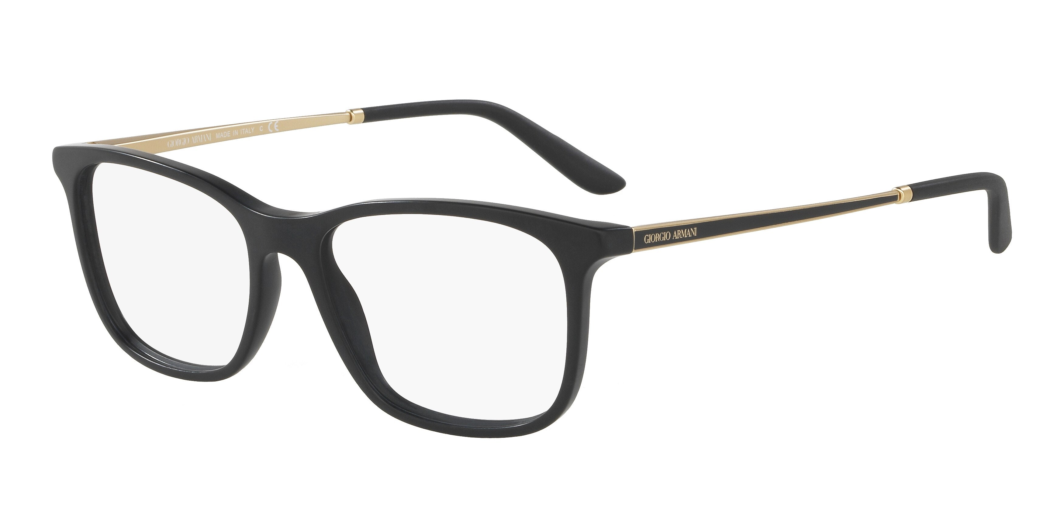 Giorgio Armani AR7112F Square Eyeglasses  5042-Matte Black 55-140-17 - Color Map Black