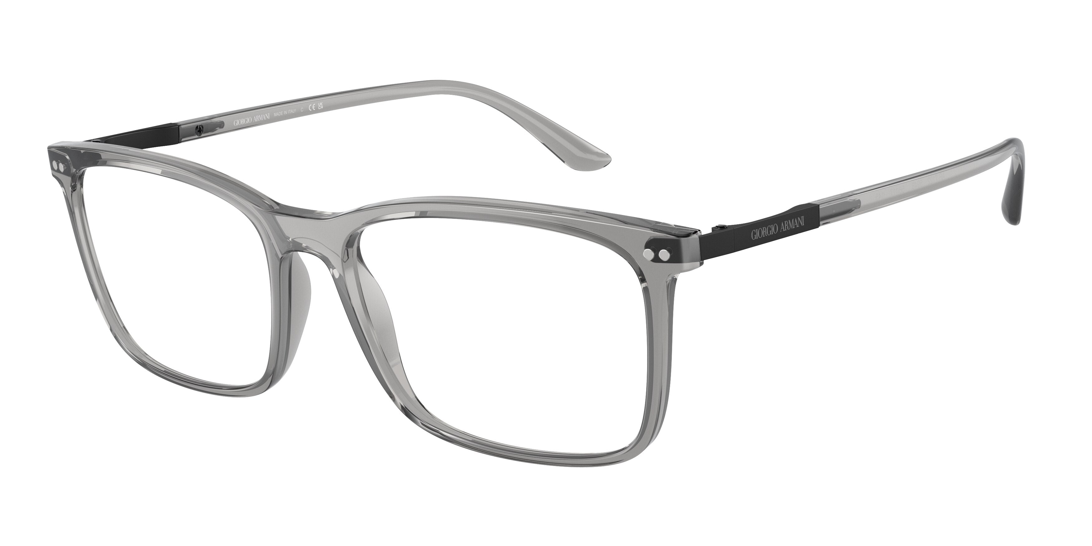 Giorgio Armani AR7122 Square Eyeglasses  5948-Trasparent Grey 56-145-17 - Color Map Grey
