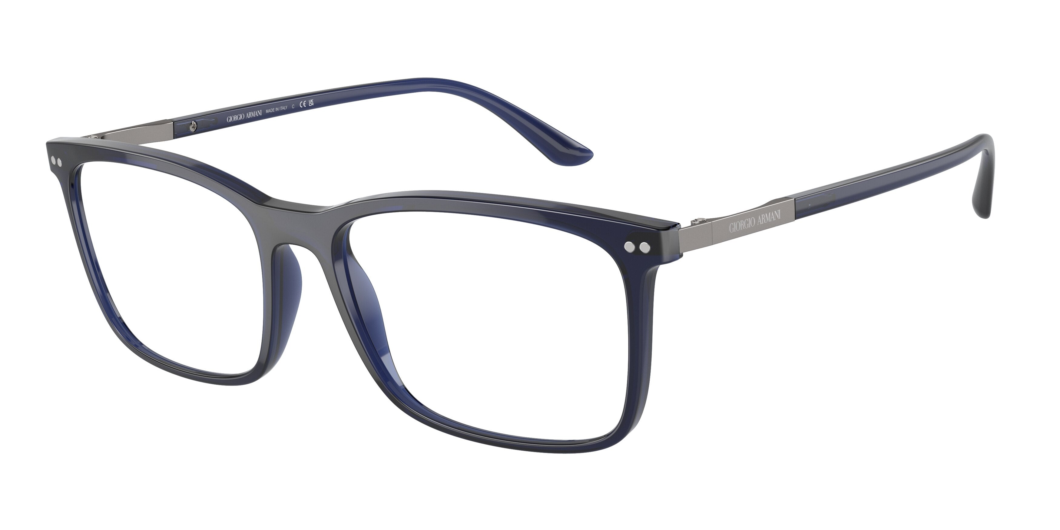 Giorgio Armani AR7122 Square Eyeglasses  6003-Trasparent Blue 56-145-17 - Color Map Blue