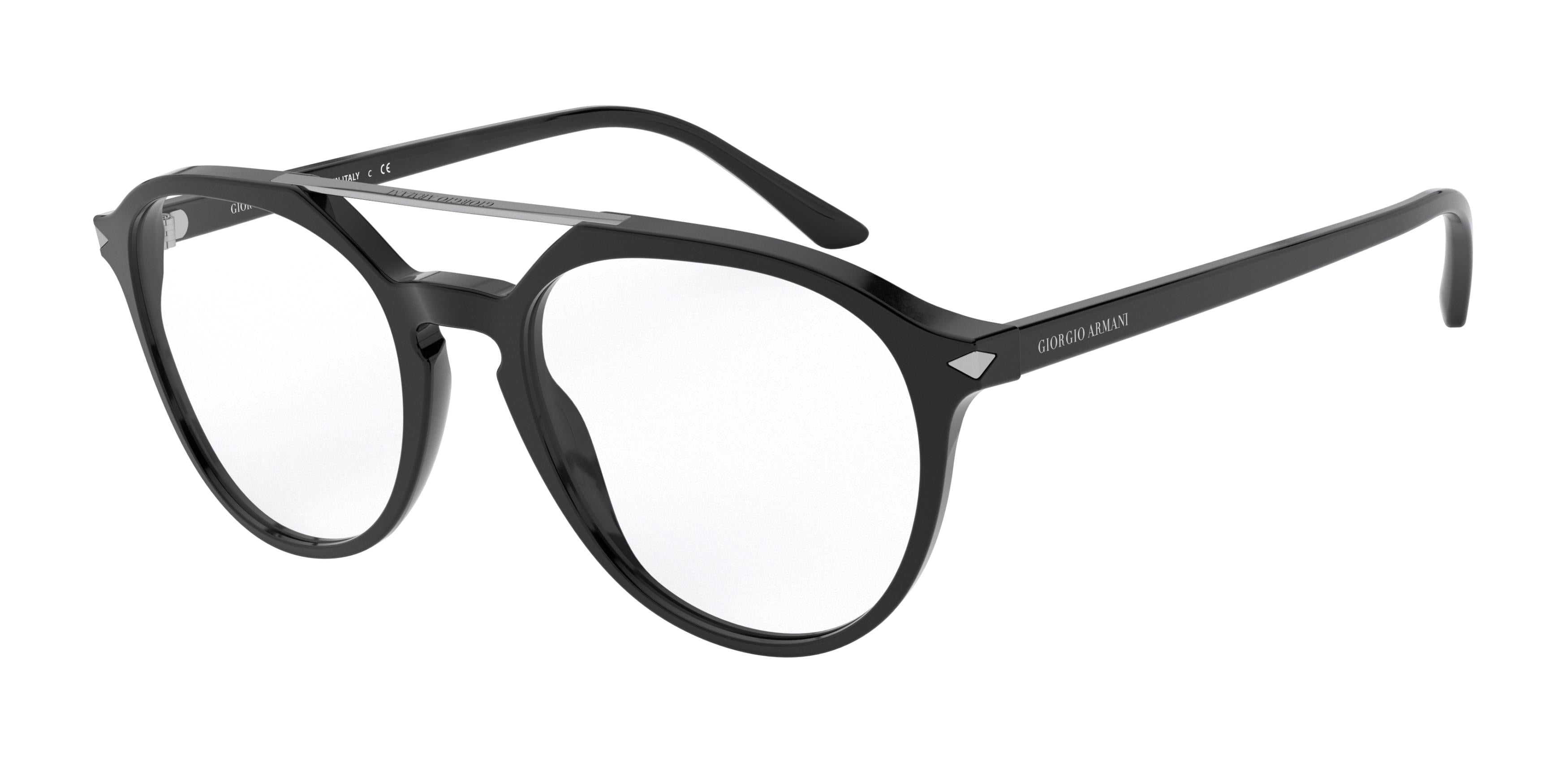 Giorgio Armani AR7178 Pilot Eyeglasses  5001-Black 50-145-19 - Color Map Black
