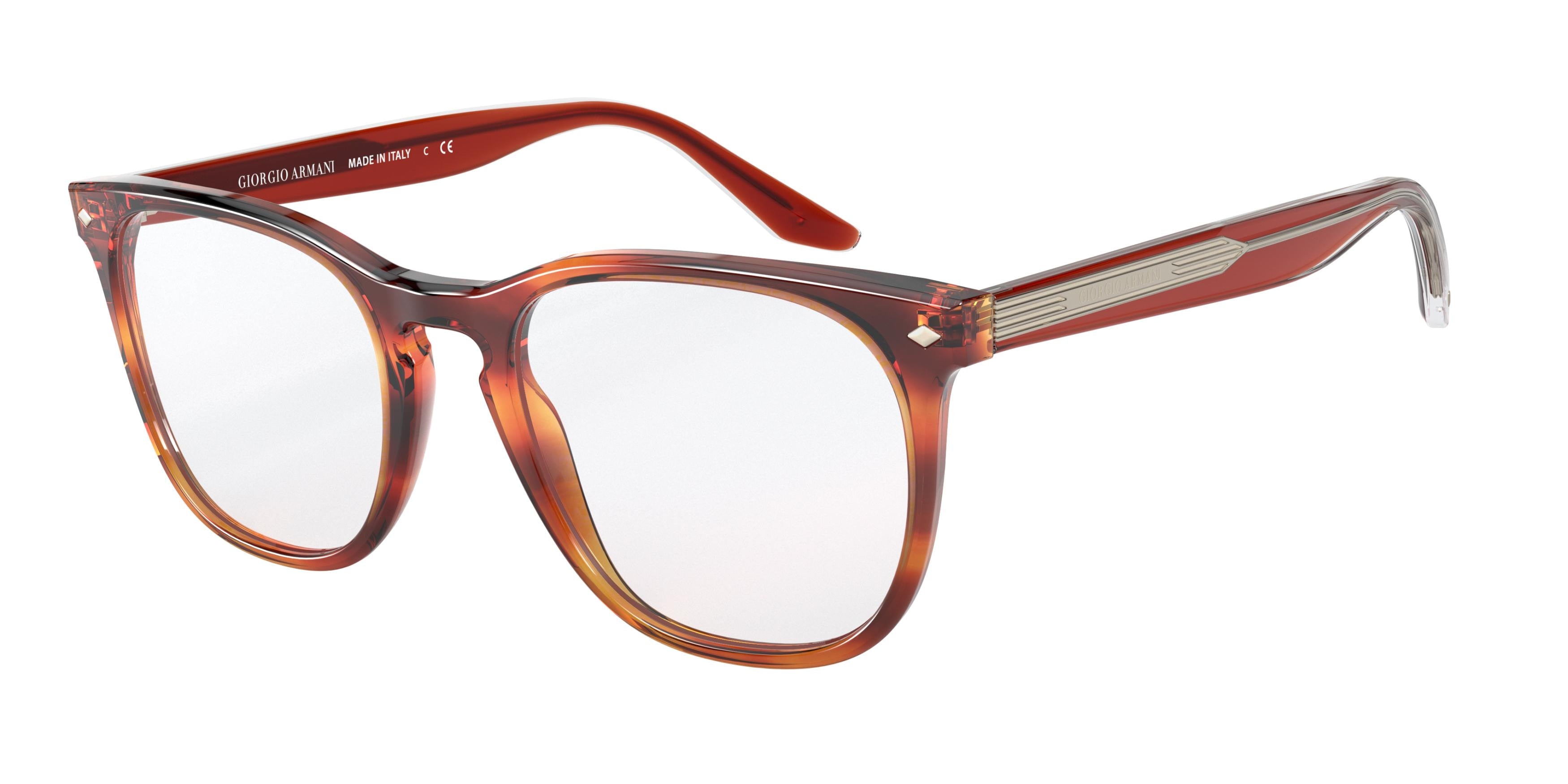 Giorgio Armani AR7185 Round Eyeglasses  5809-Red Havana 50-145-20 - Color Map Tortoise