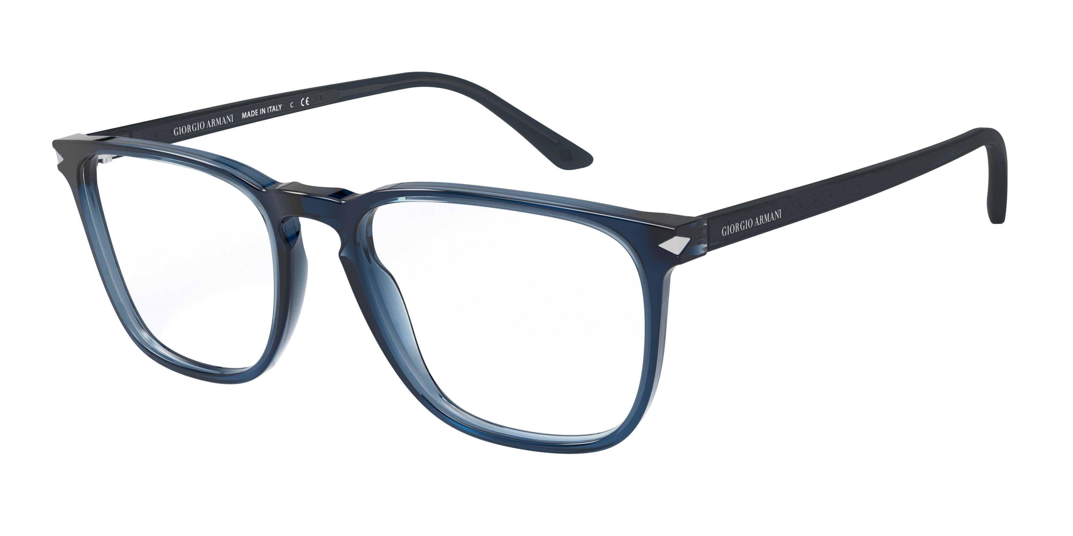 Giorgio Armani AR7193 Square Eyeglasses  5358-Blue 55-145-19 - Color Map Blue