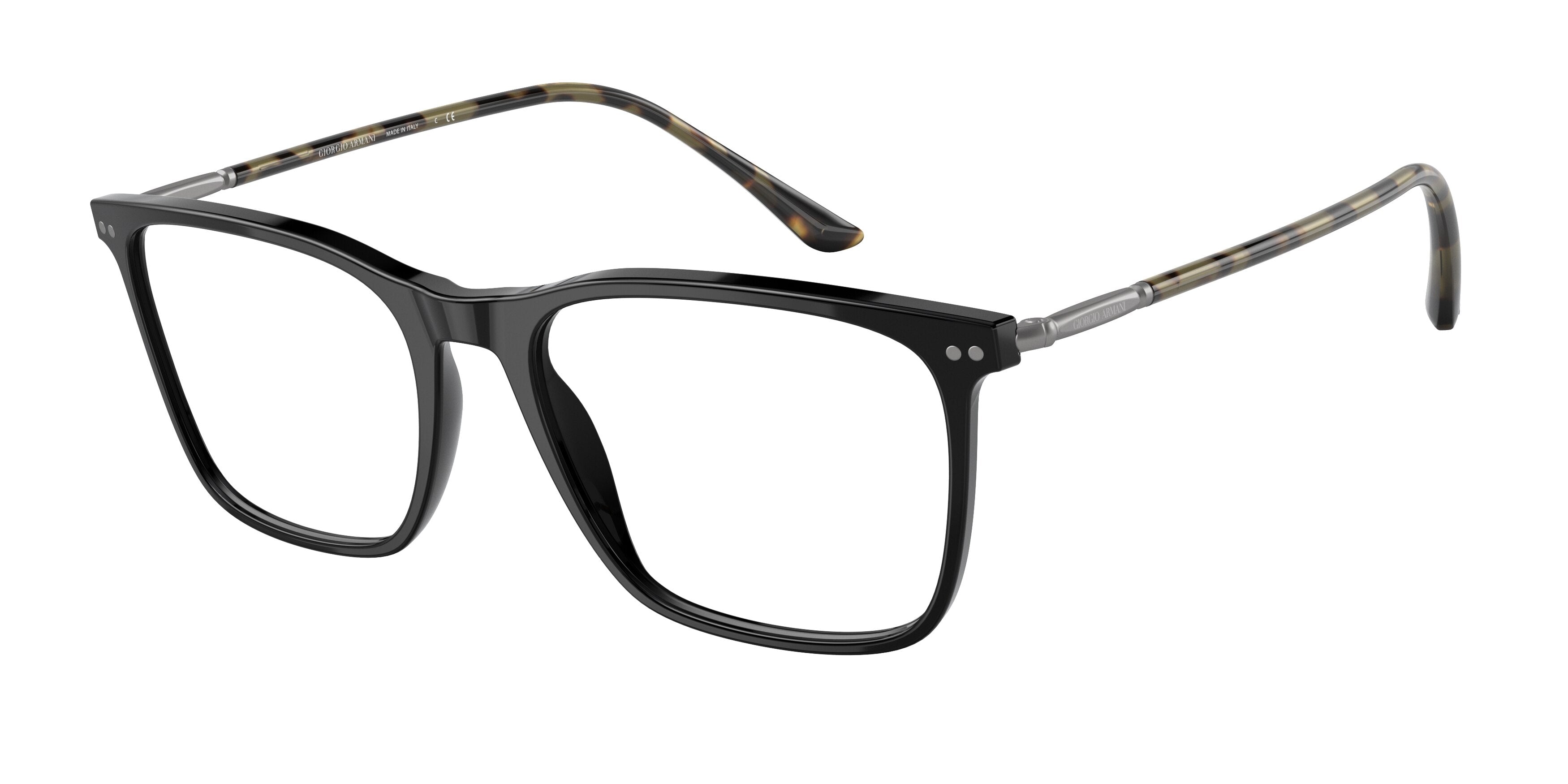 Giorgio Armani AR7197 Square Eyeglasses  5001-Black 55-145-18 - Color Map Black