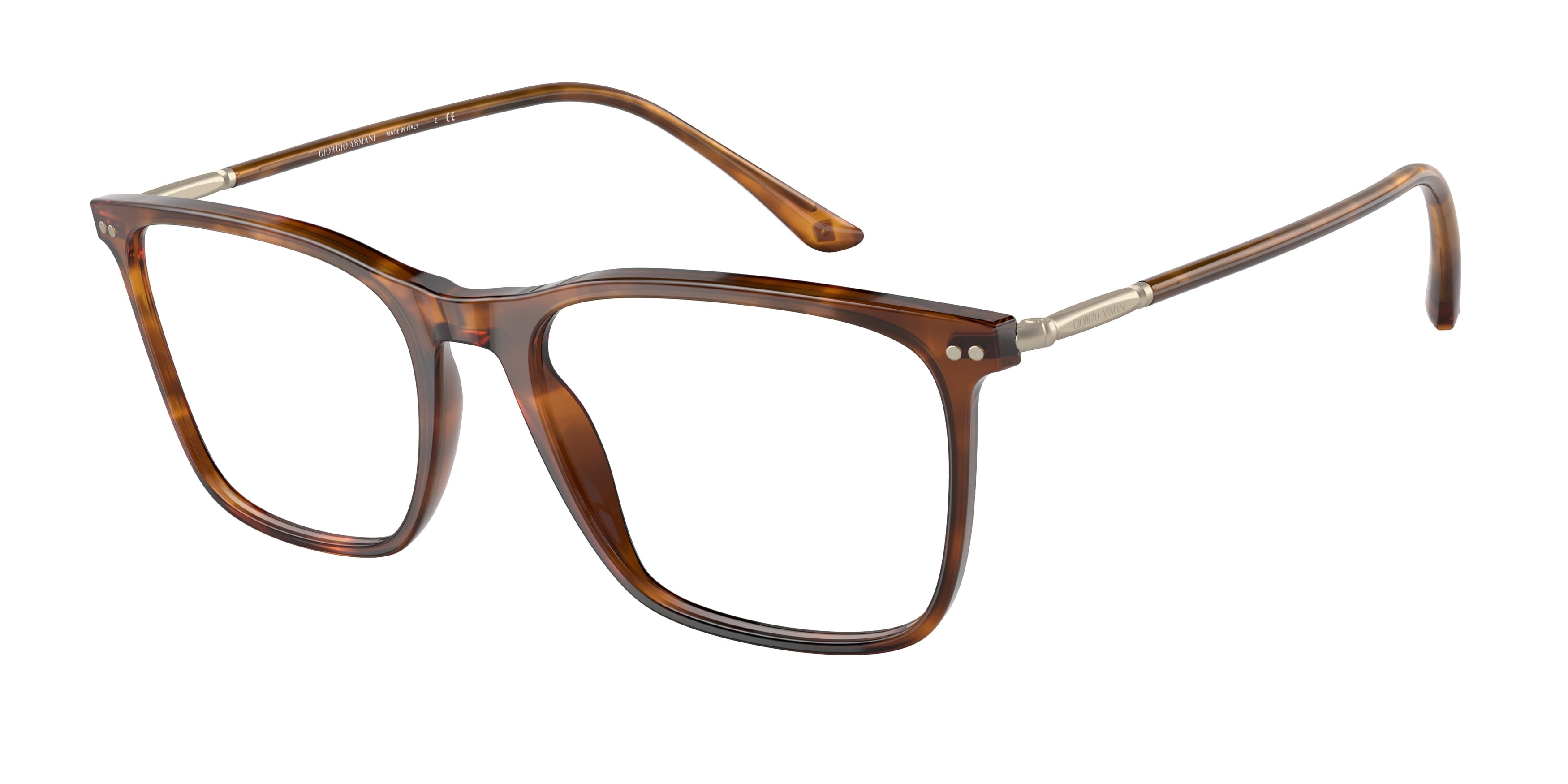 Giorgio Armani AR7197 Square Eyeglasses  5762-Brown Tortoise 55-145-18 - Color Map Tortoise
