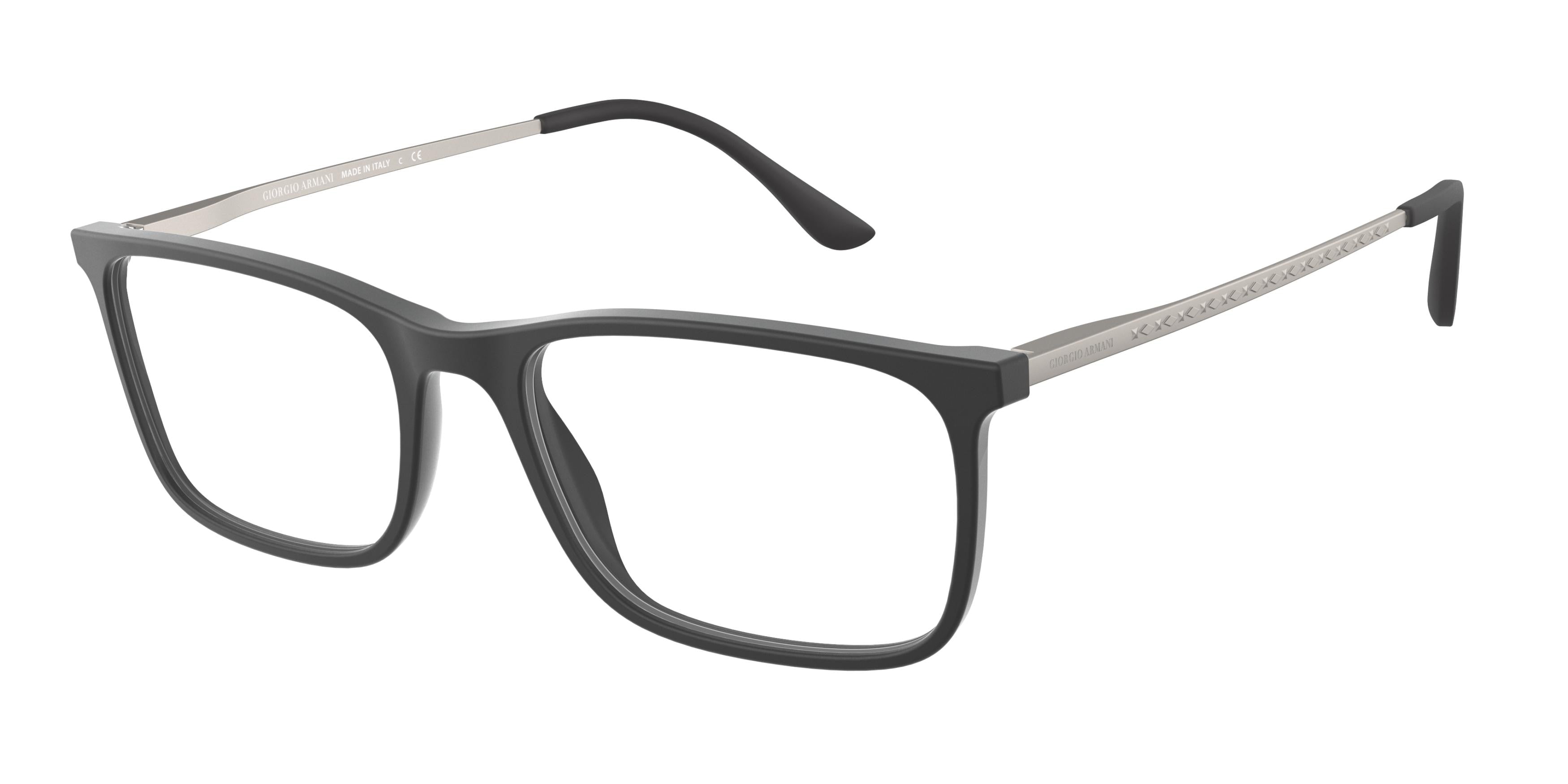 Giorgio Armani AR7199 Rectangle Eyeglasses 5042-Matte Black 57-150-19 - Color Map Black