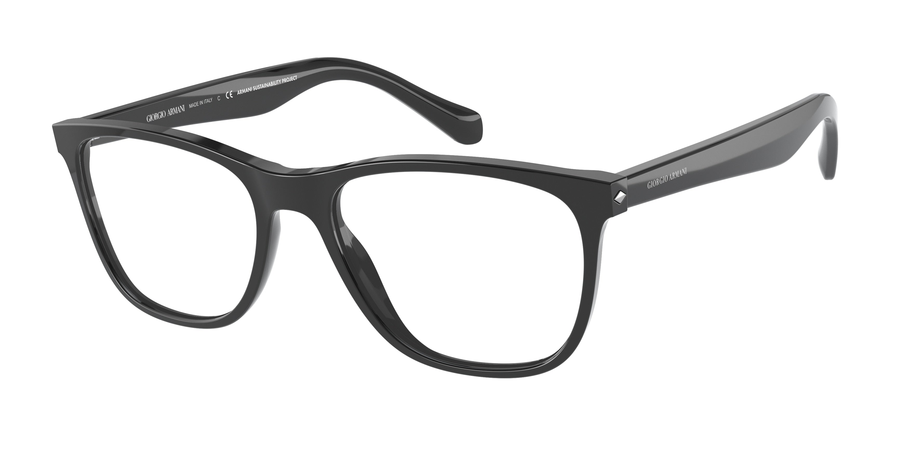 Giorgio Armani AR7211F Pillow Eyeglasses  5875-Black 55-145-18 - Color Map Black