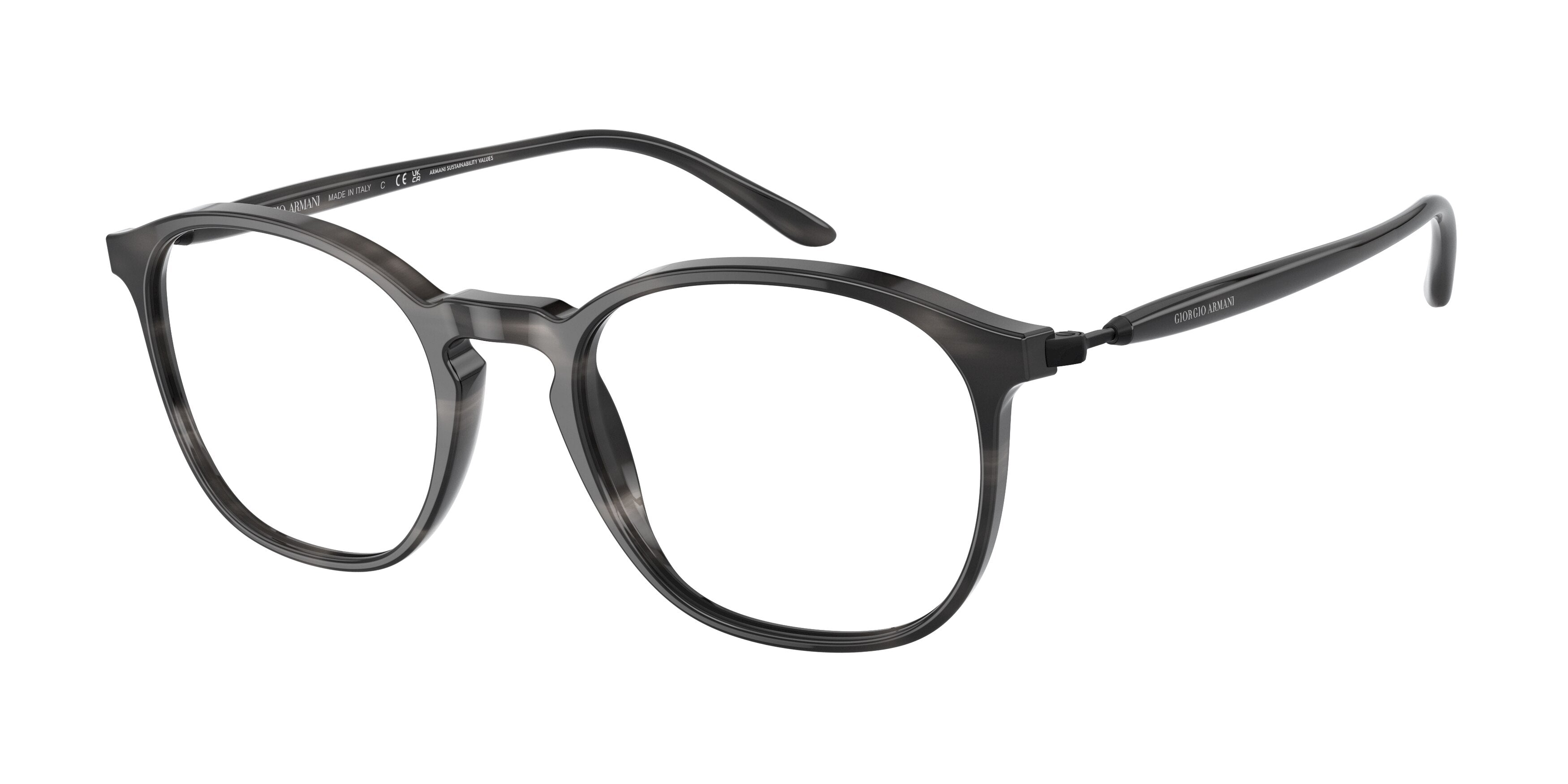 Giorgio Armani AR7213 Phantos Eyeglasses  5877-Striped Grey 51-145-20 - Color Map Grey