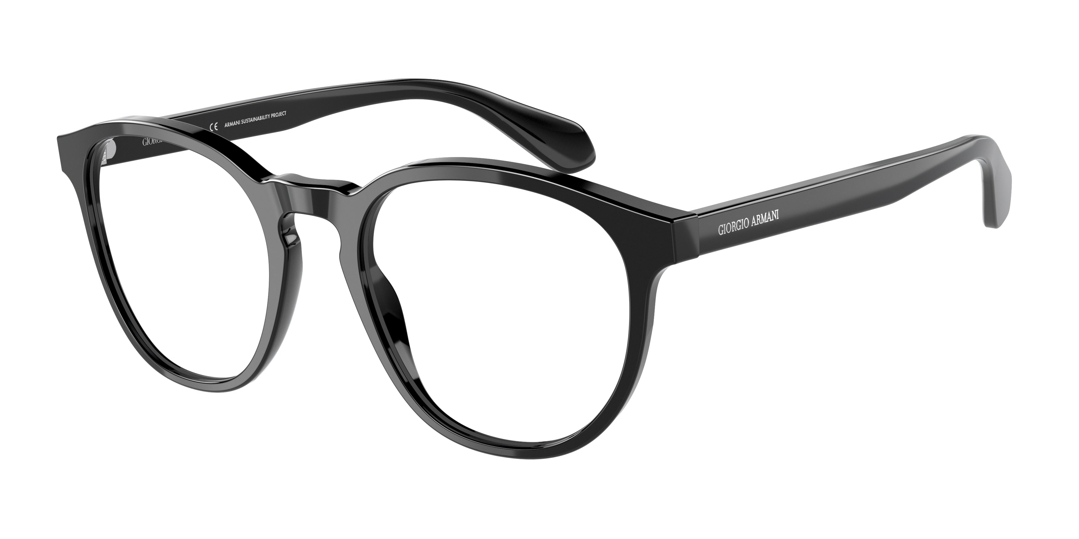 Giorgio Armani AR7216F Phantos Eyeglasses  5875-Shiny Black 53-145-20 - Color Map Black