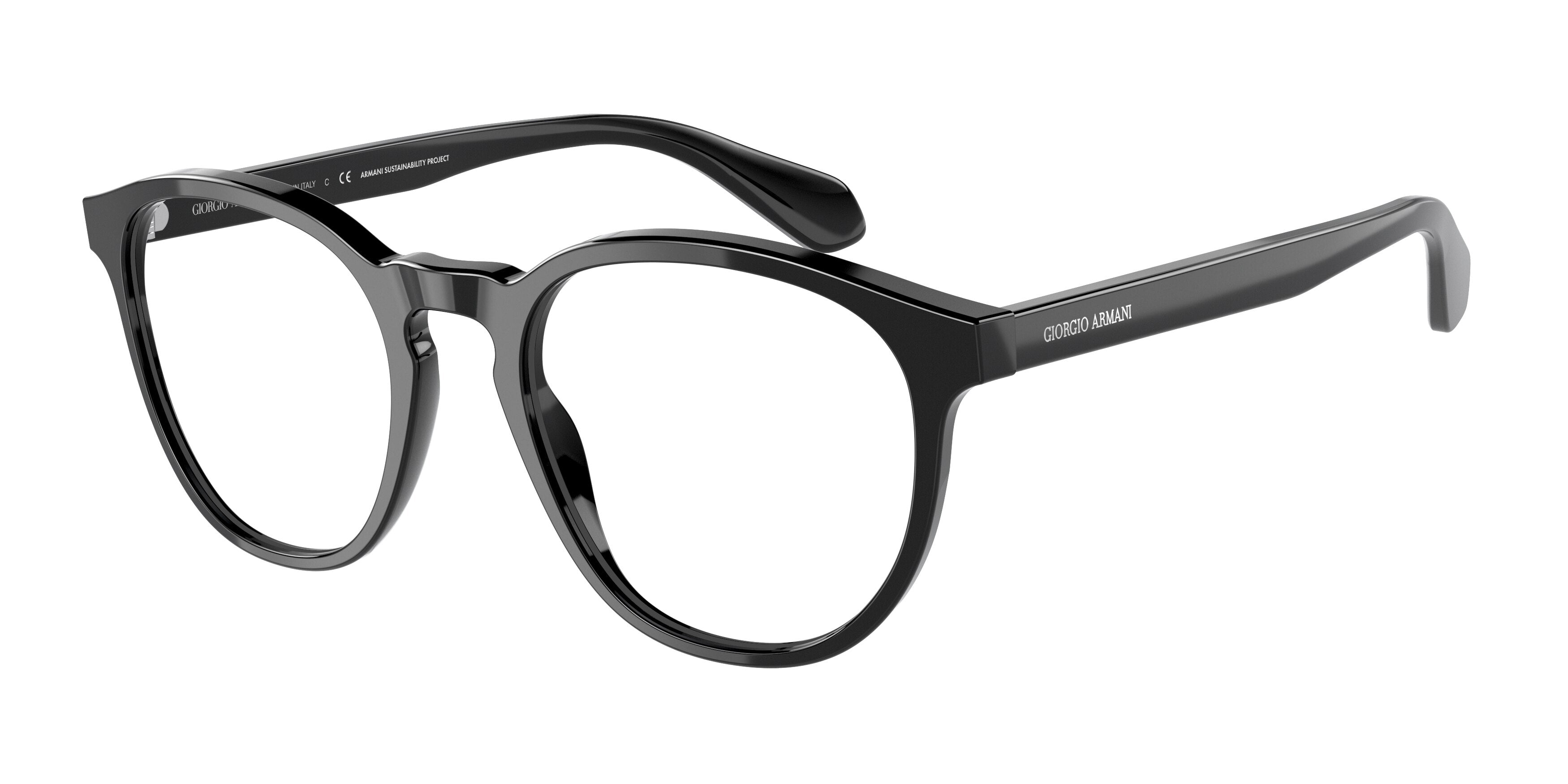 Giorgio Armani AR7216 Phantos Eyeglasses  5875-Shiny Black 52-145-20 - Color Map Black