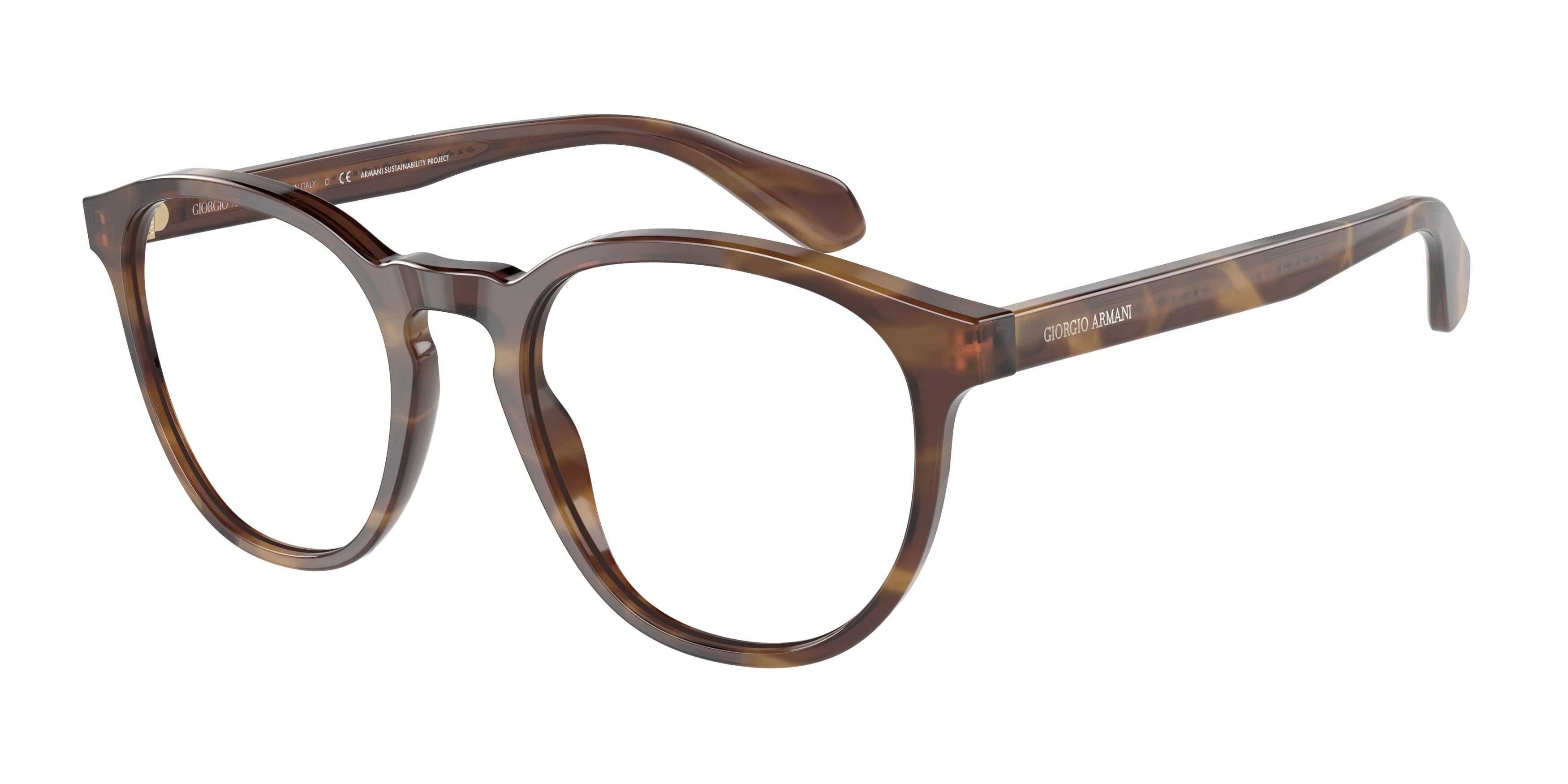 Giorgio Armani AR7216 Phantos Eyeglasses  5941-Opal Striped Honey 52-145-20 - Color Map Brown