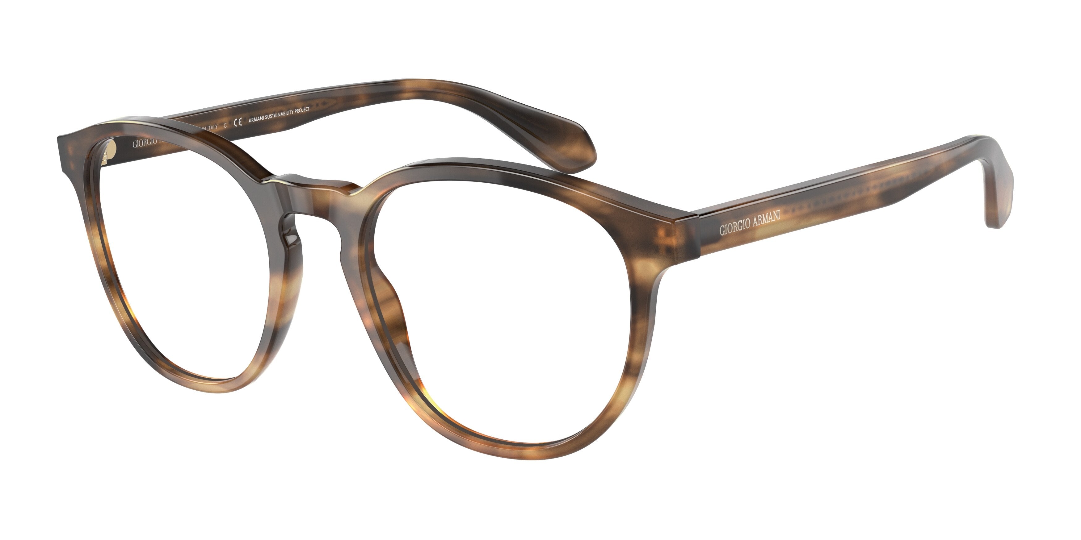 Giorgio Armani AR7216 Phantos Eyeglasses  5942-Opal Striped Brown 52-145-20 - Color Map Brown