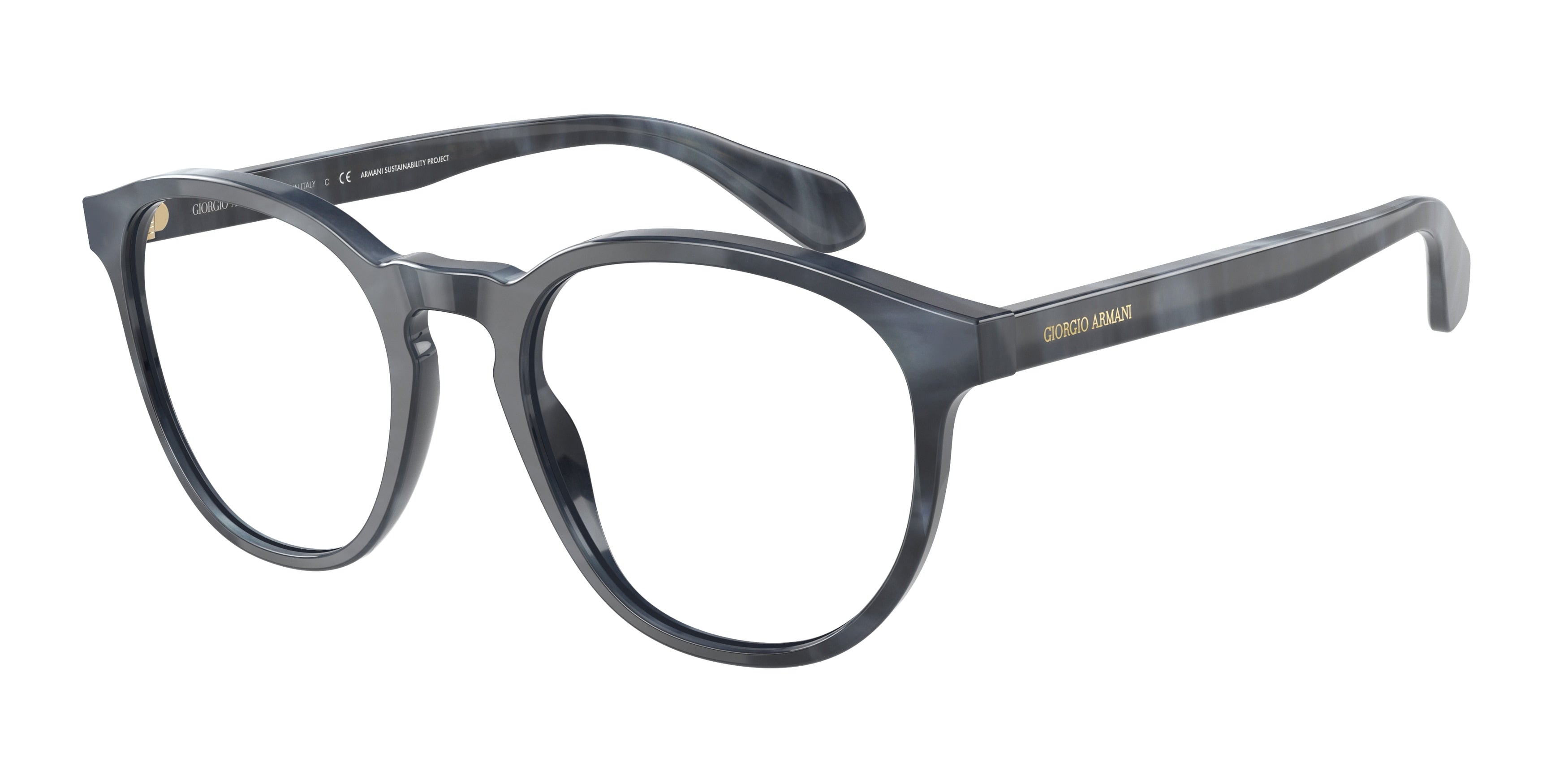 Giorgio Armani AR7216 Phantos Eyeglasses  5943-Opal Striped Grey 52-145-20 - Color Map Grey